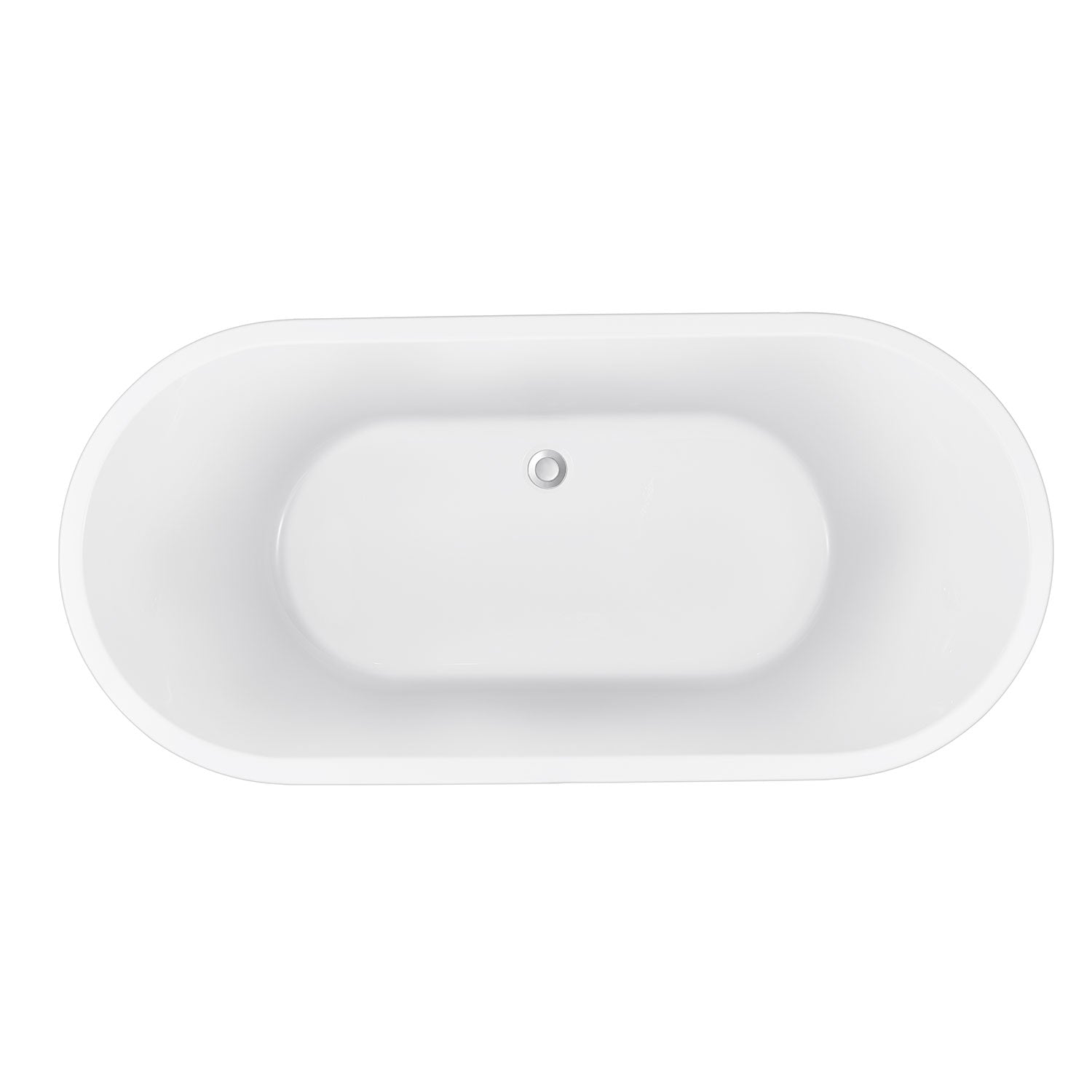 59 in. Acrylic Freestanding Soaking Bathtub in Glossy White