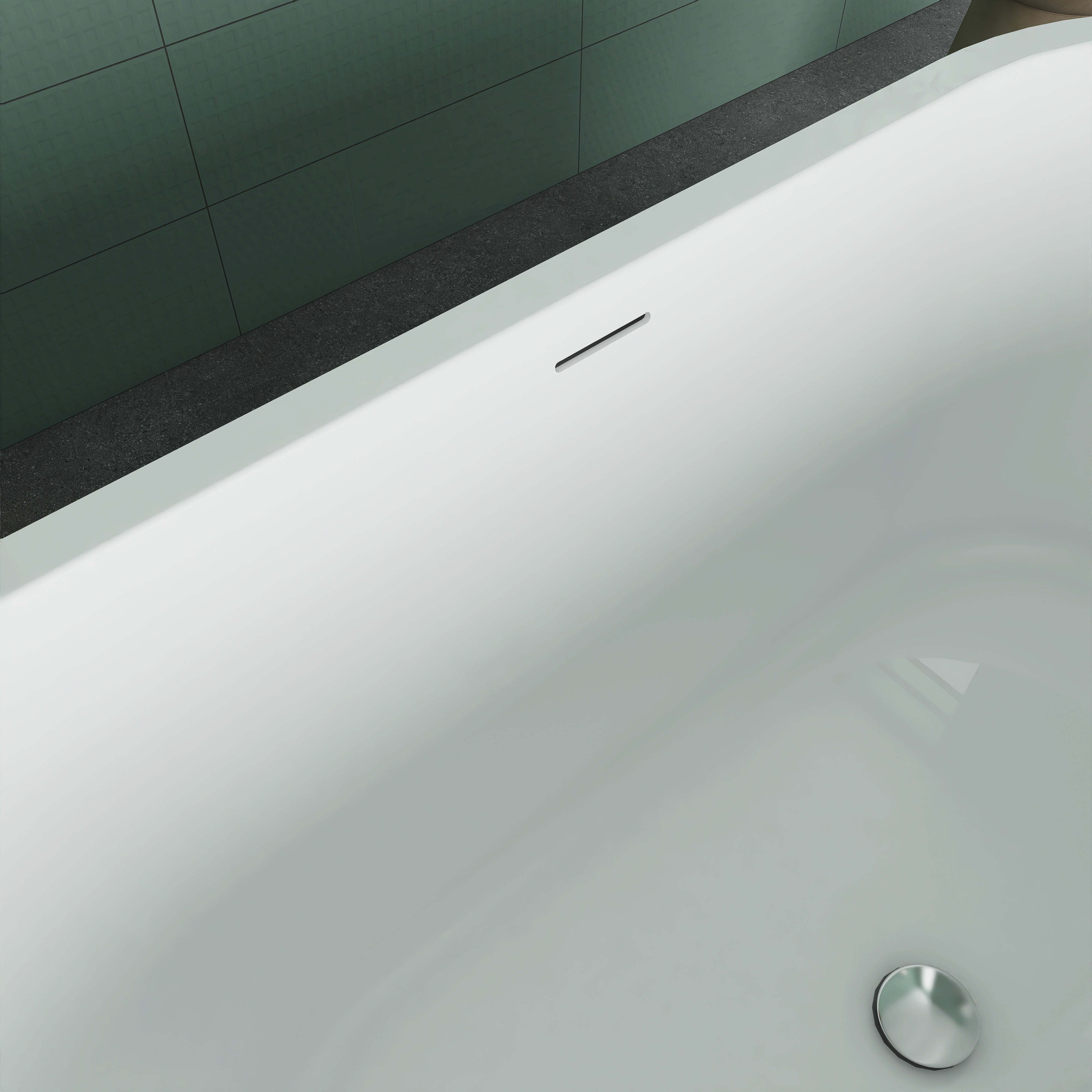 59 in. Acrylic Freestanding Soaking Bathtub in Glossy White