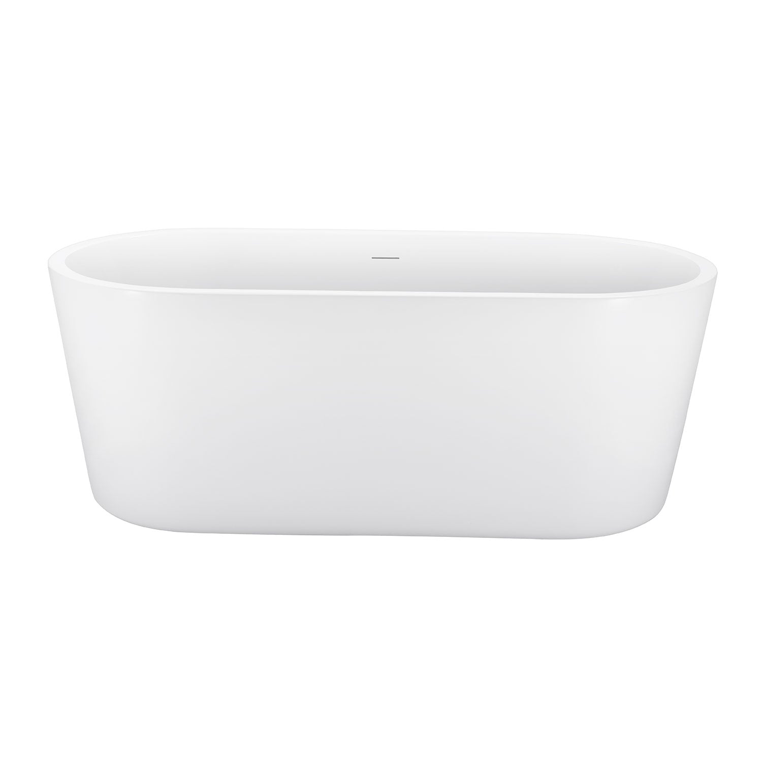 59 in. Acrylic Freestanding Soaking Bathtub in Glossy White