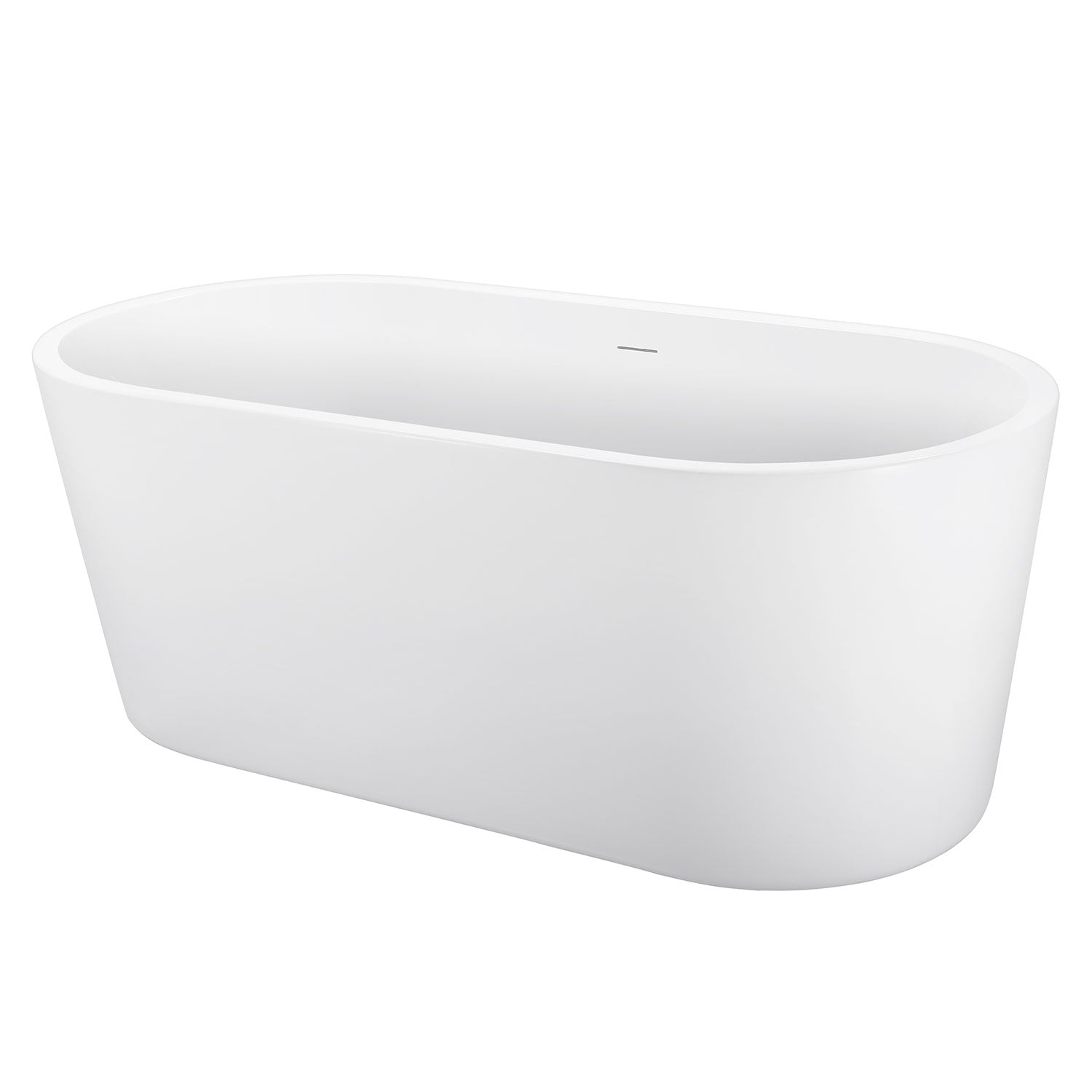 59 in. Acrylic Freestanding Soaking Bathtub in Glossy White