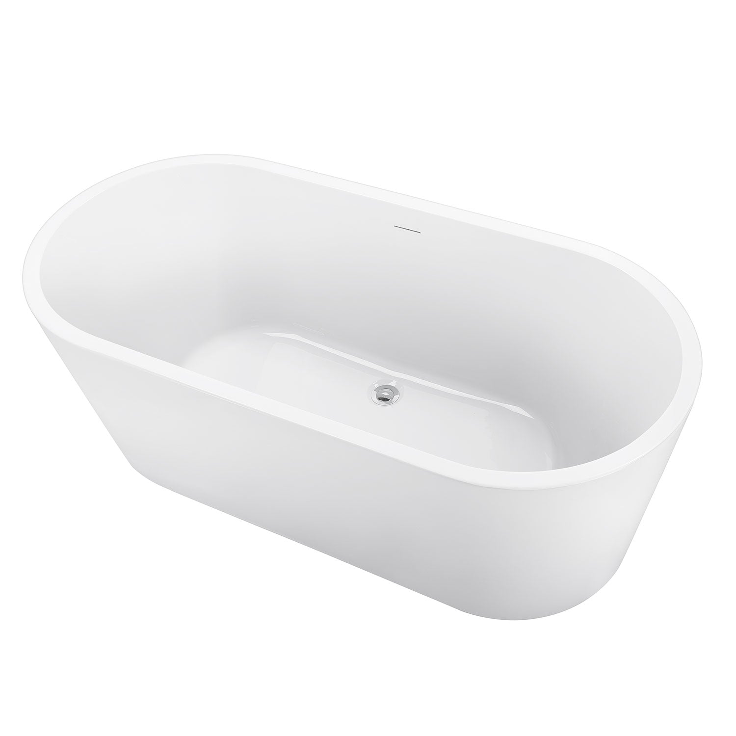 59 in. Acrylic Freestanding Soaking Bathtub in Glossy White