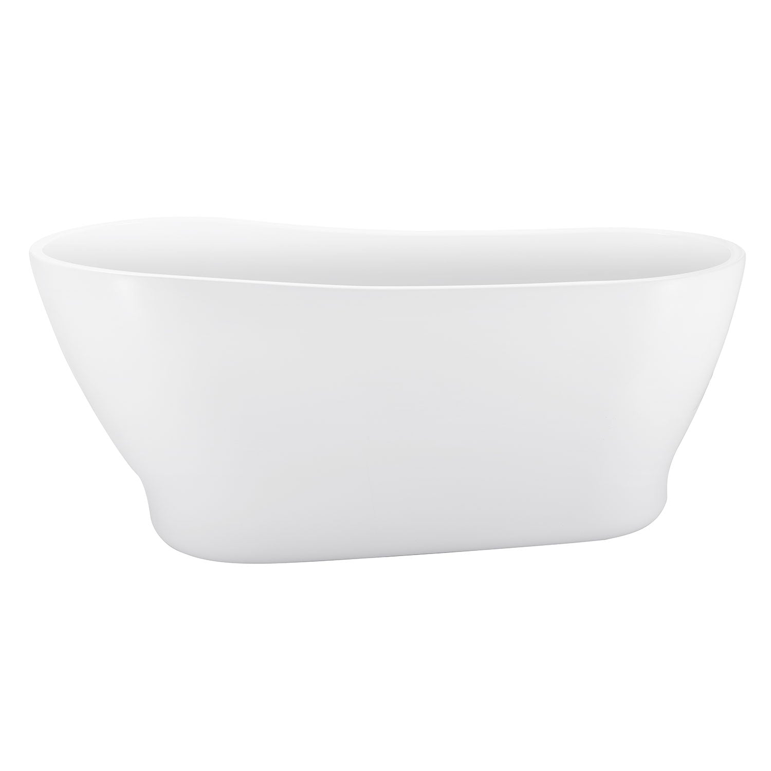 Soaking Bathtub with Reversible Drain in Glossy White