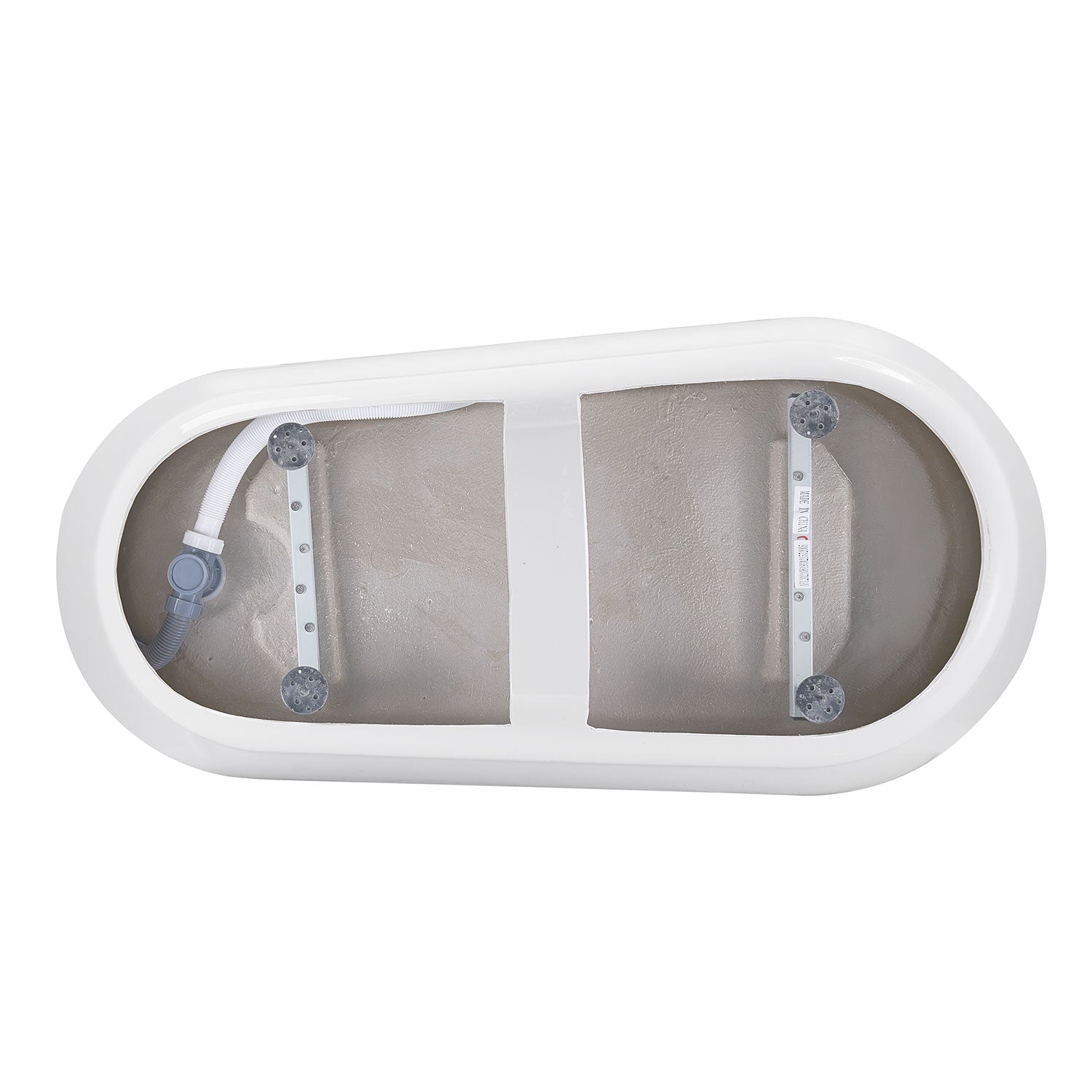 Soaking Bathtub with Reversible Drain in Glossy White