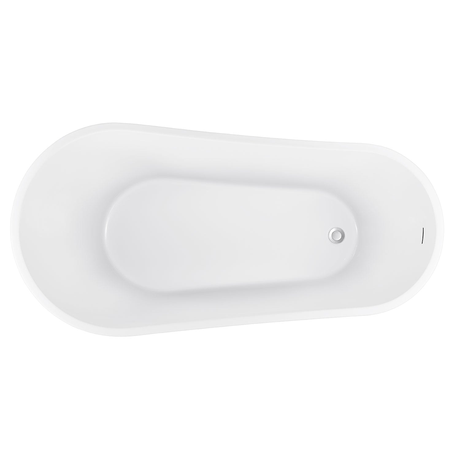 Soaking Bathtub with Reversible Drain in Glossy White