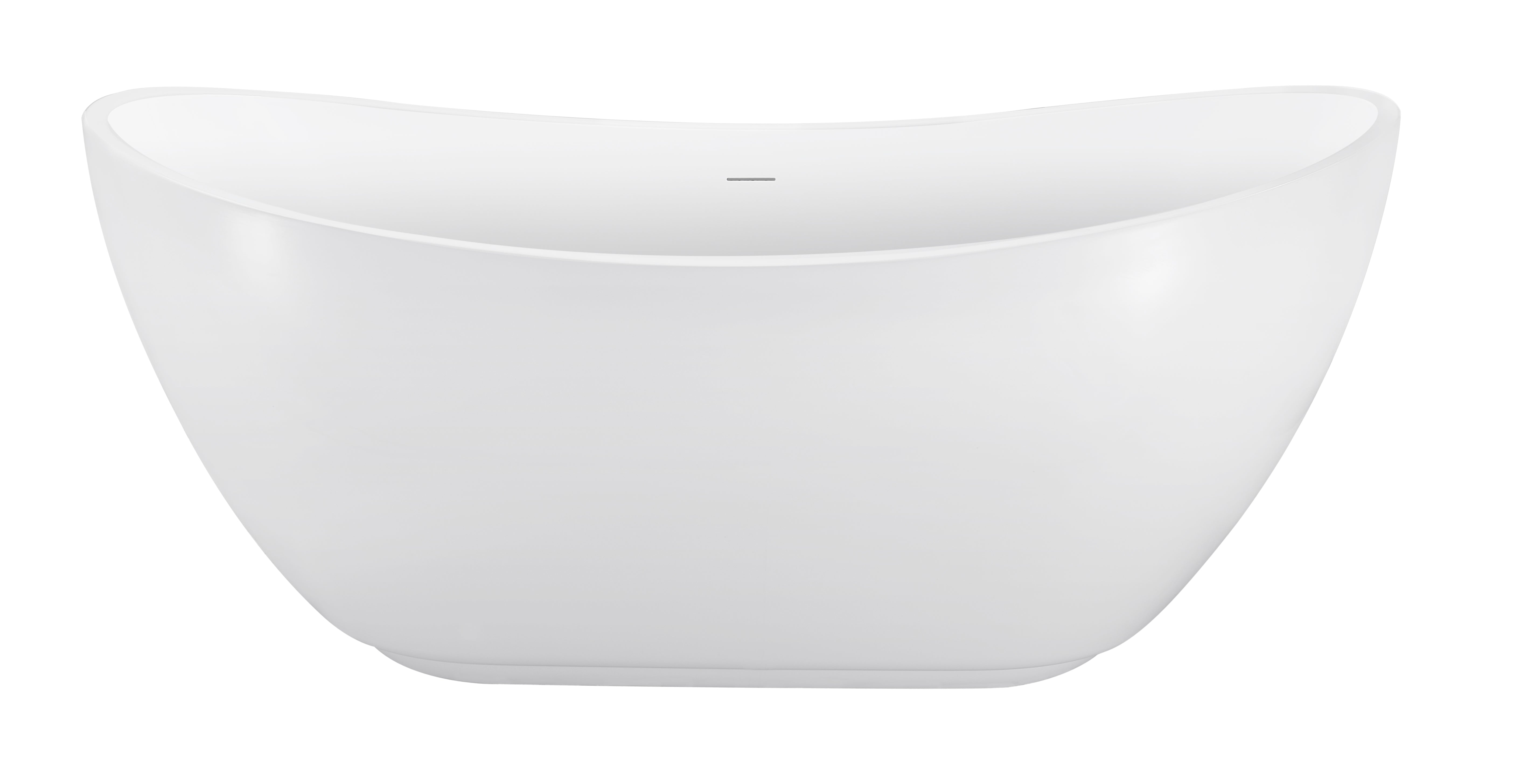 Soaking Bathtub with Center Drain in Glossy White