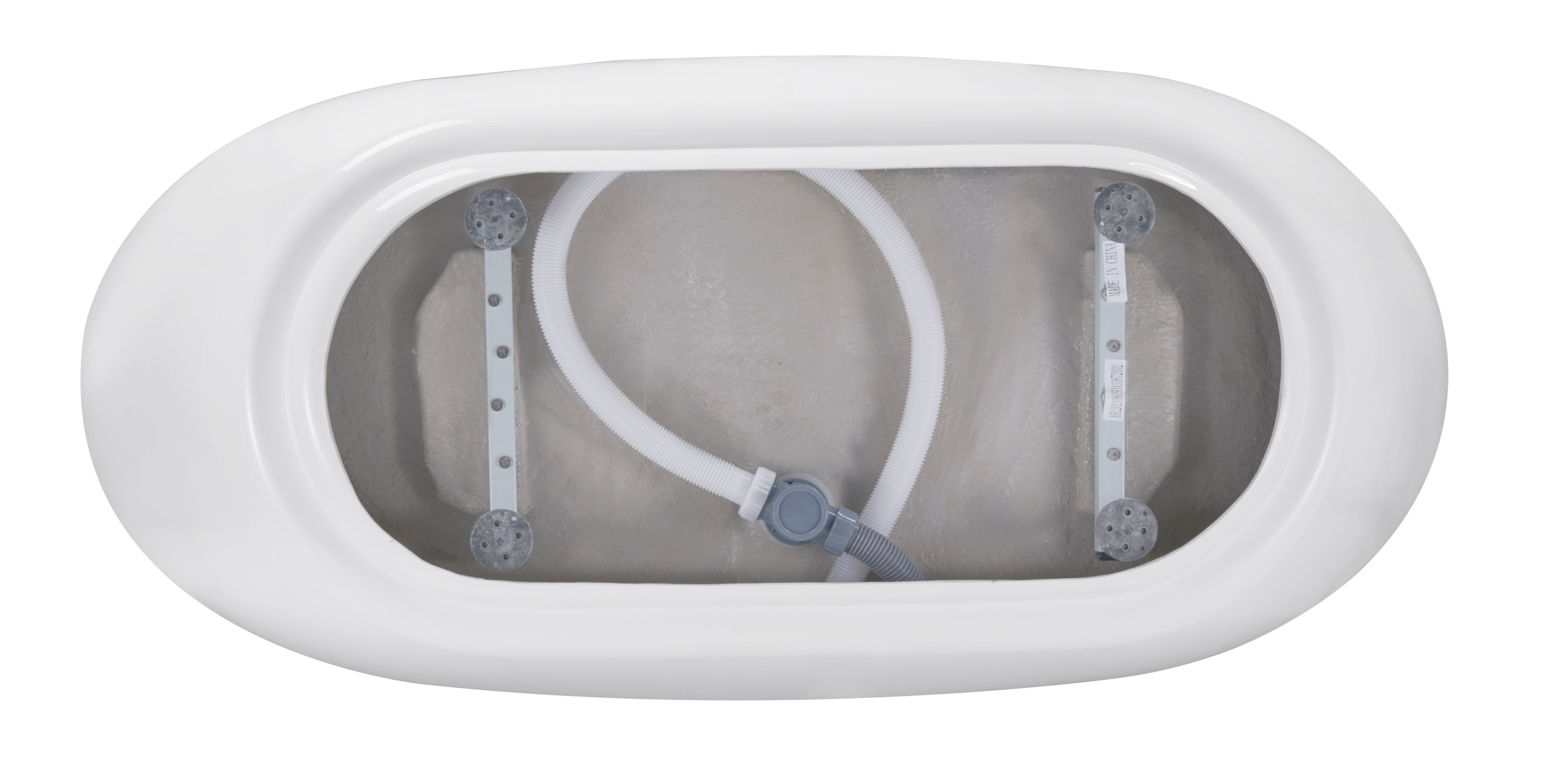 Soaking Bathtub with Center Drain in Glossy White