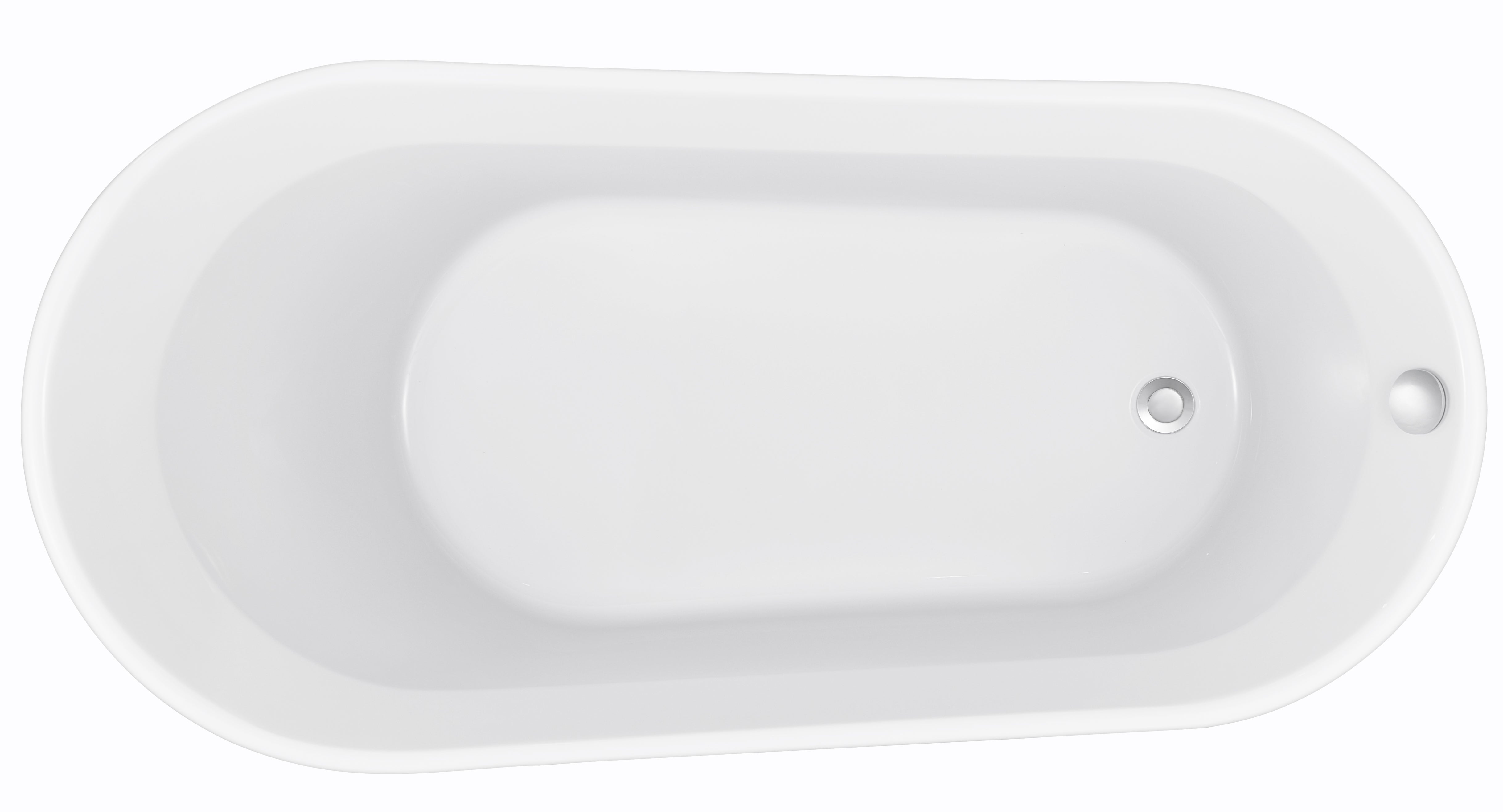 Soaking Bathtub with Reversible Drain in Glossy White