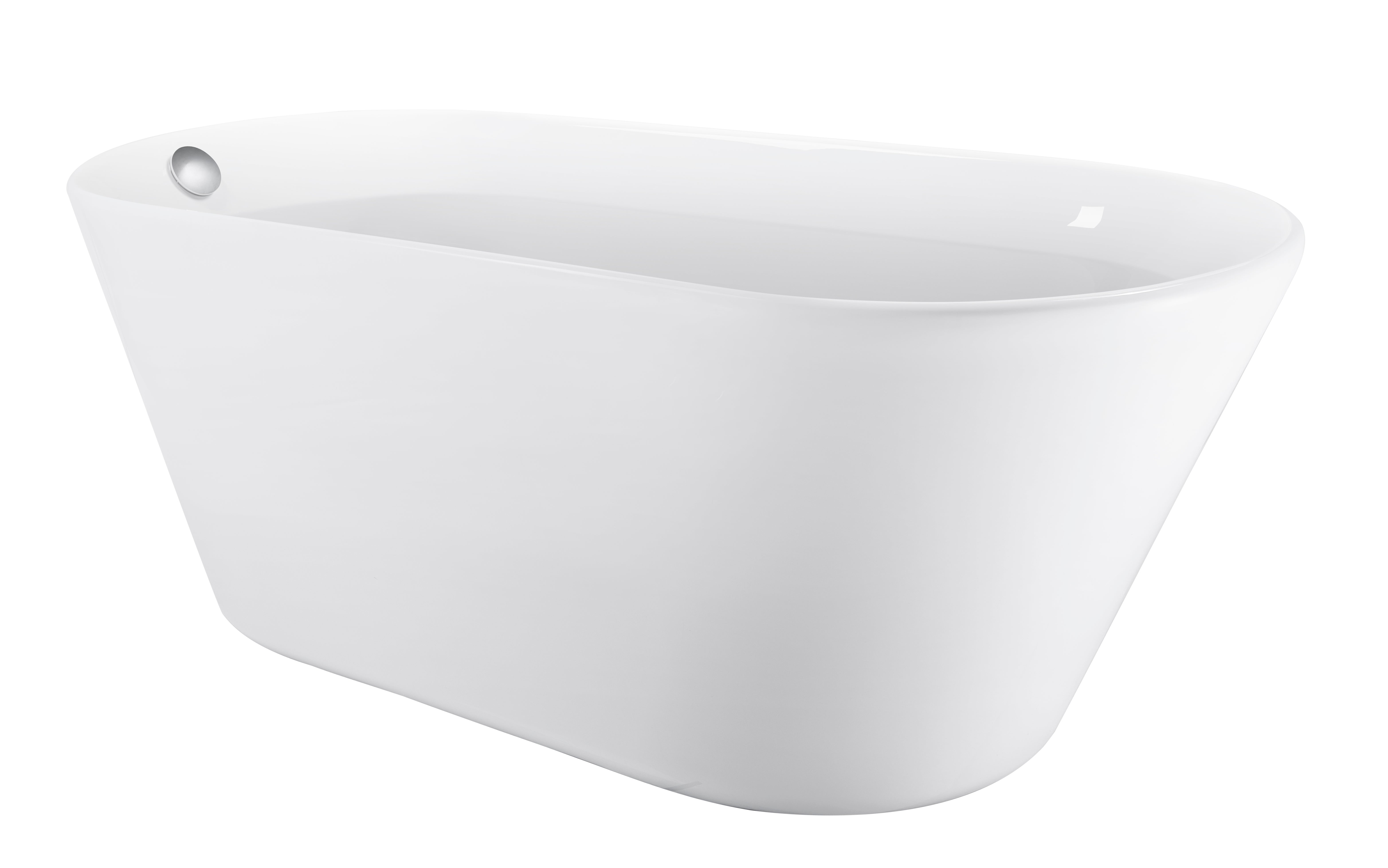 Soaking Bathtub with Reversible Drain in Glossy White