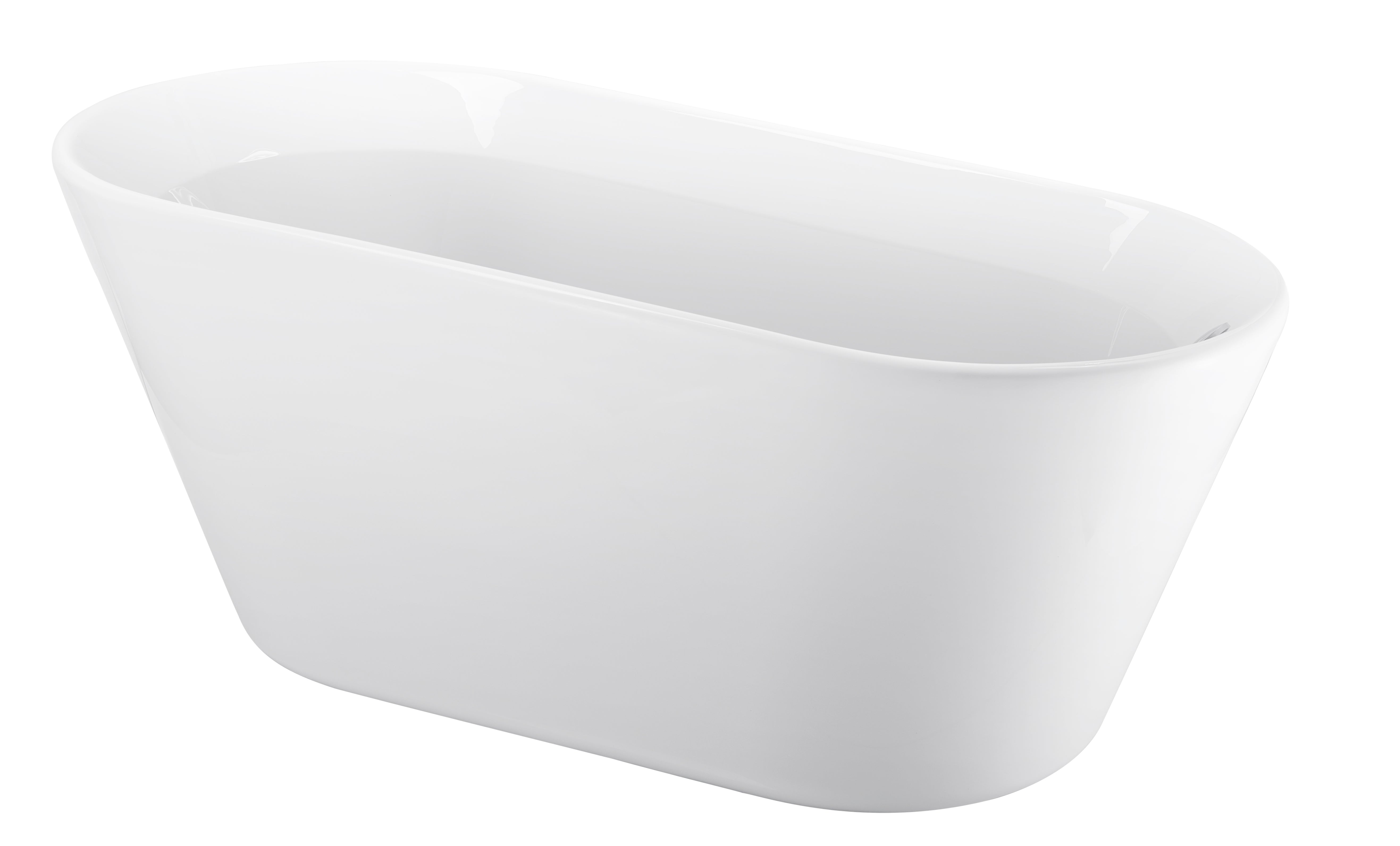 Soaking Bathtub with Reversible Drain in Glossy White