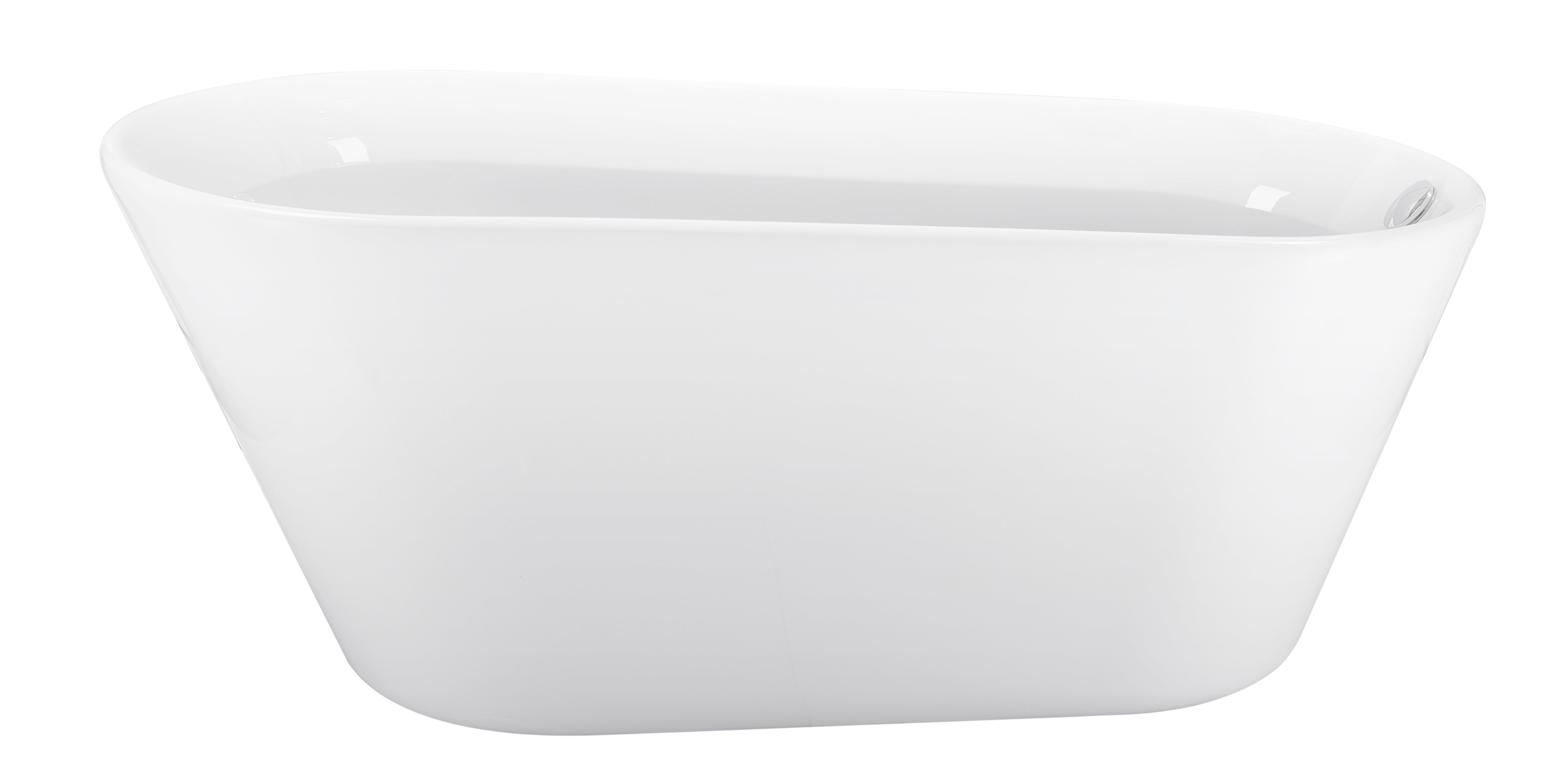 Soaking Bathtub with Reversible Drain in Glossy White