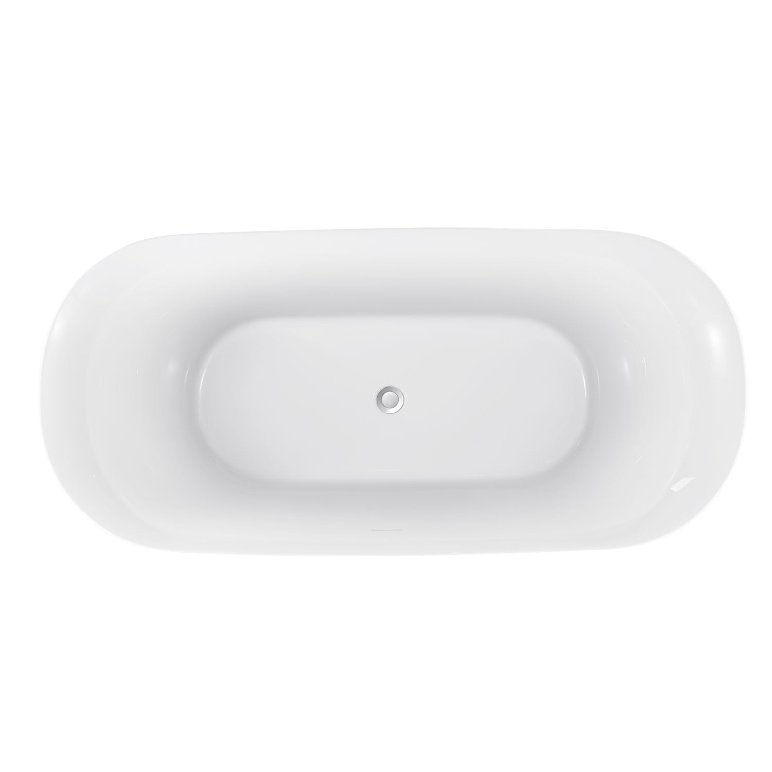 Soaking Bathtub with Center Drain in Glossy White