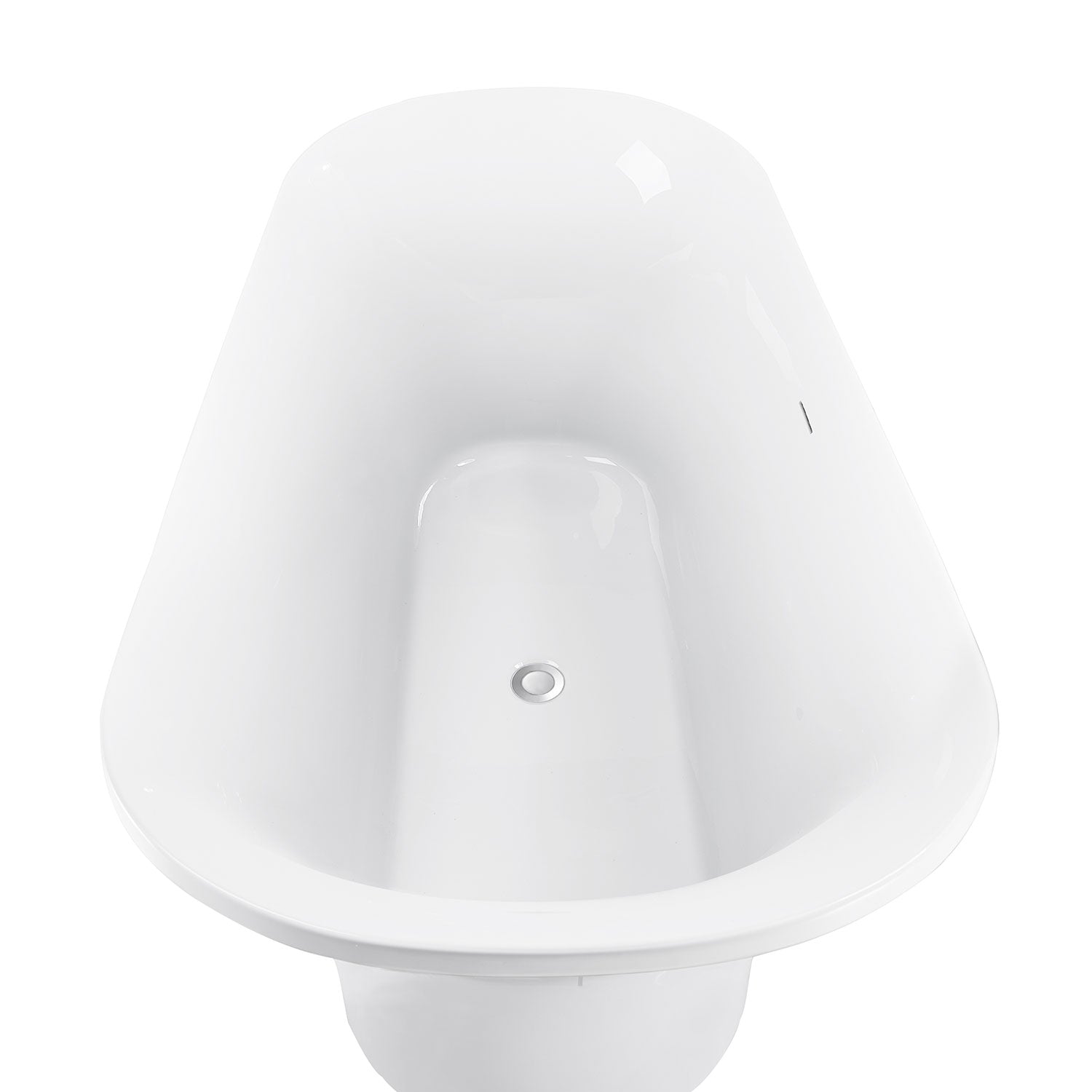 Soaking Bathtub with Center Drain in Glossy White