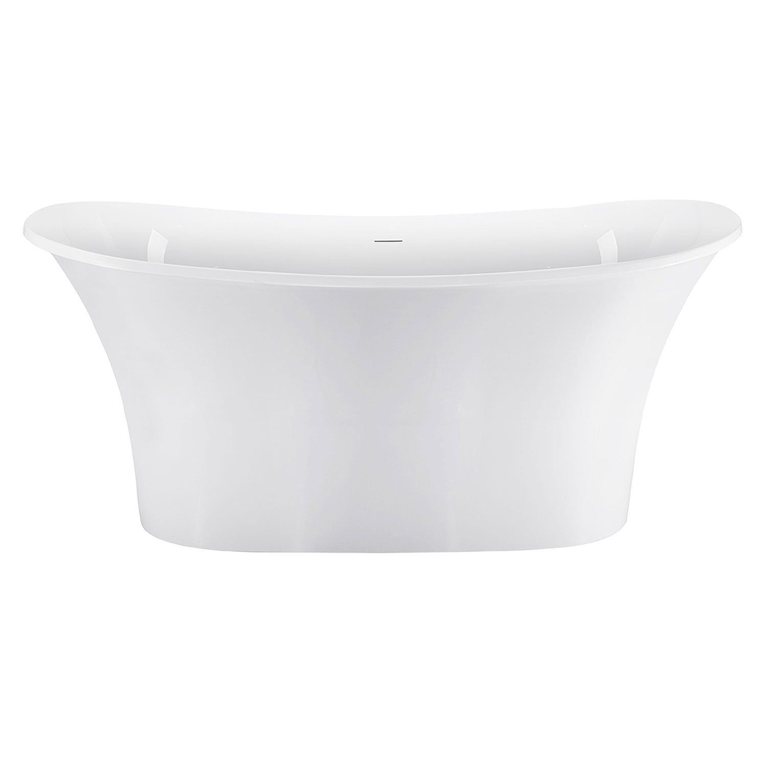 Soaking Bathtub with Center Drain in Glossy White