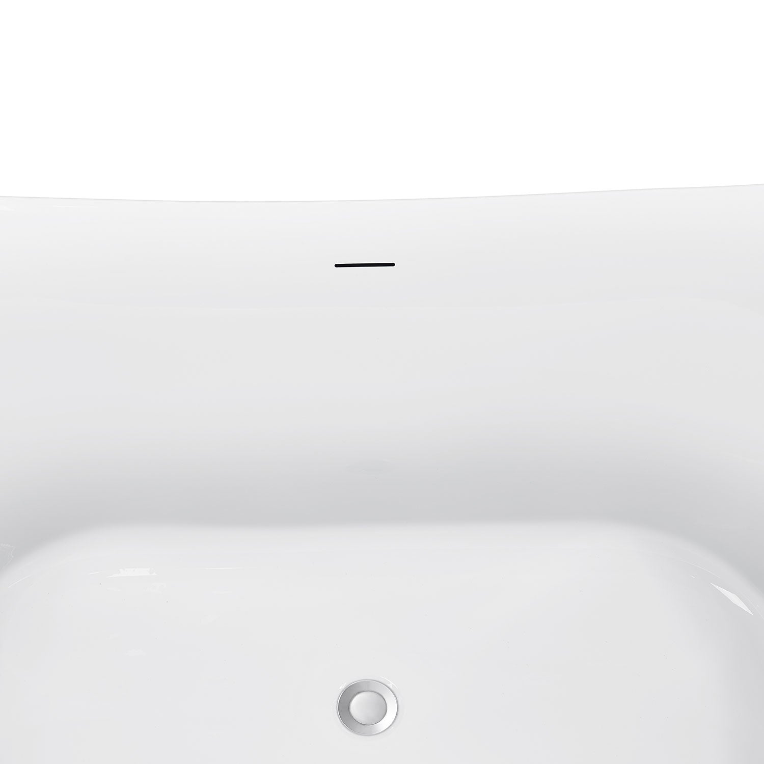 Soaking Bathtub with Center Drain in Glossy White