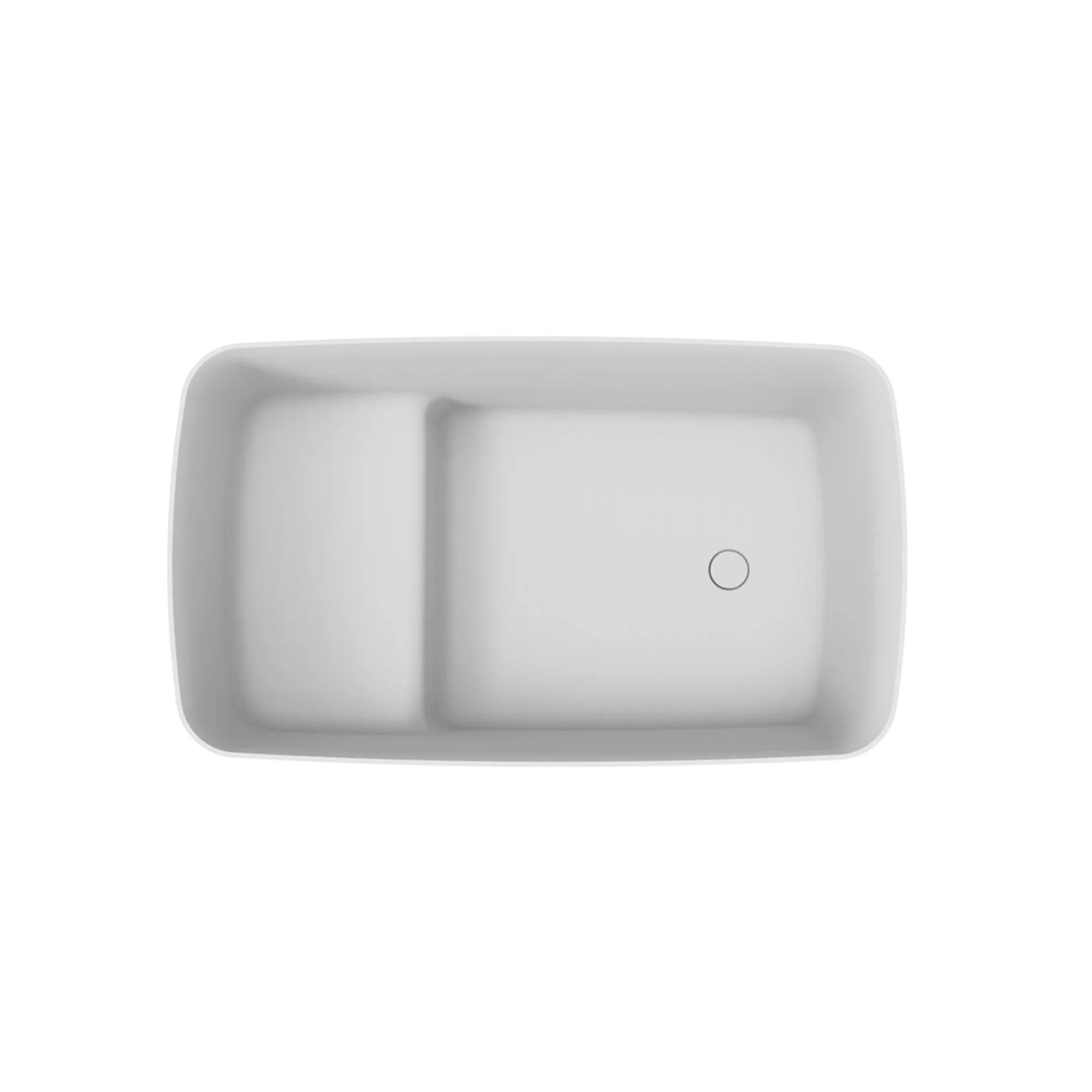 47 in. Solid Surface Freestanding Soaking Bathtub in Matte White