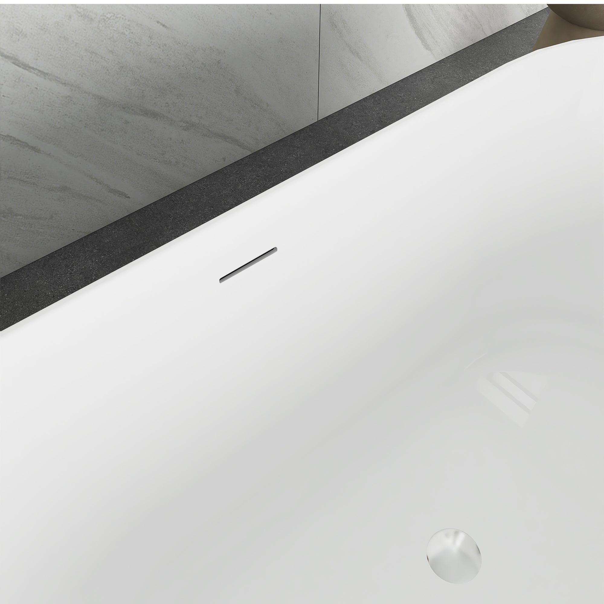 59 in. Acrylic Freestanding Soaking Bathtub in Grey
