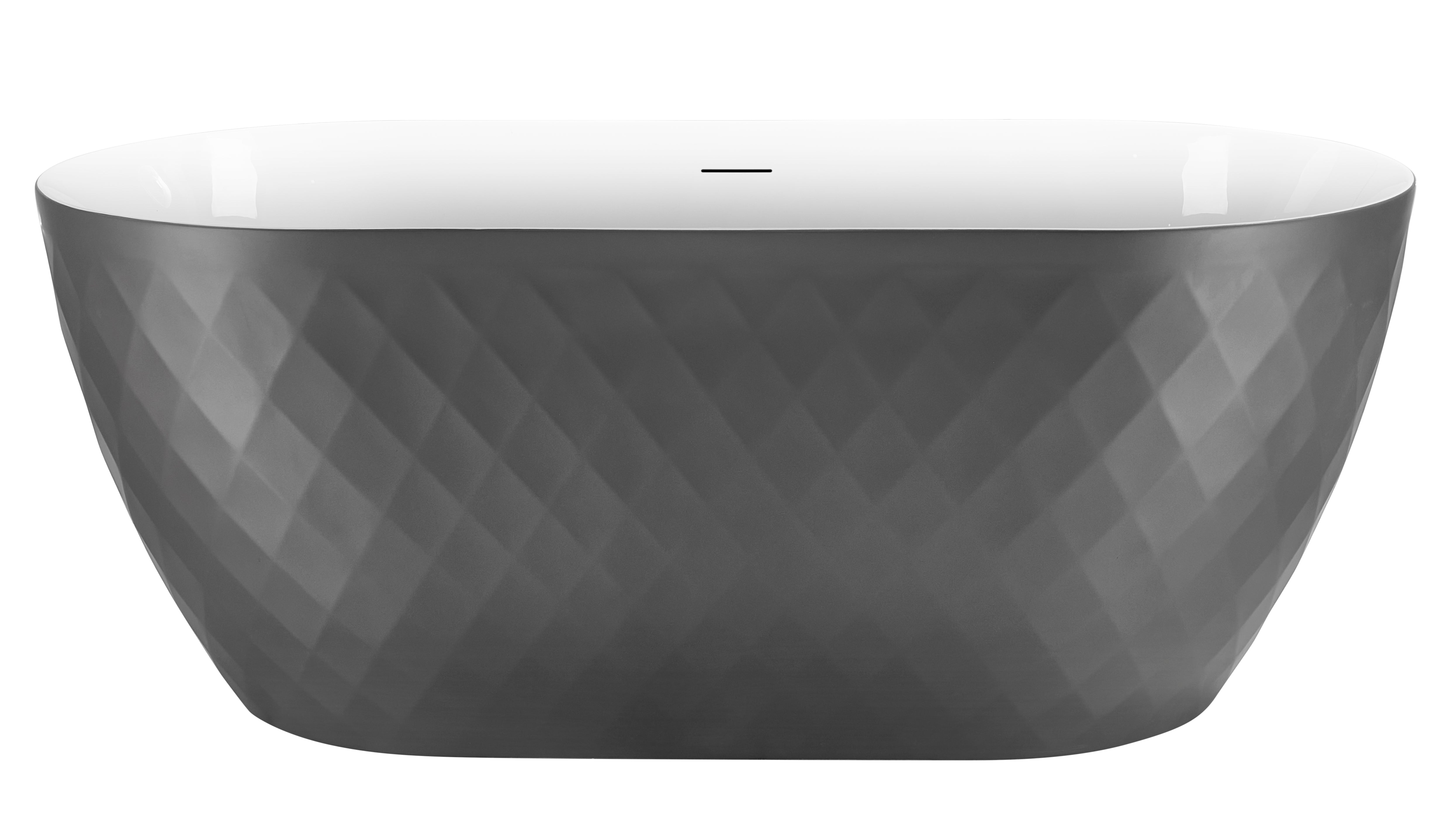 59 in. Acrylic Freestanding Soaking Bathtub in Grey