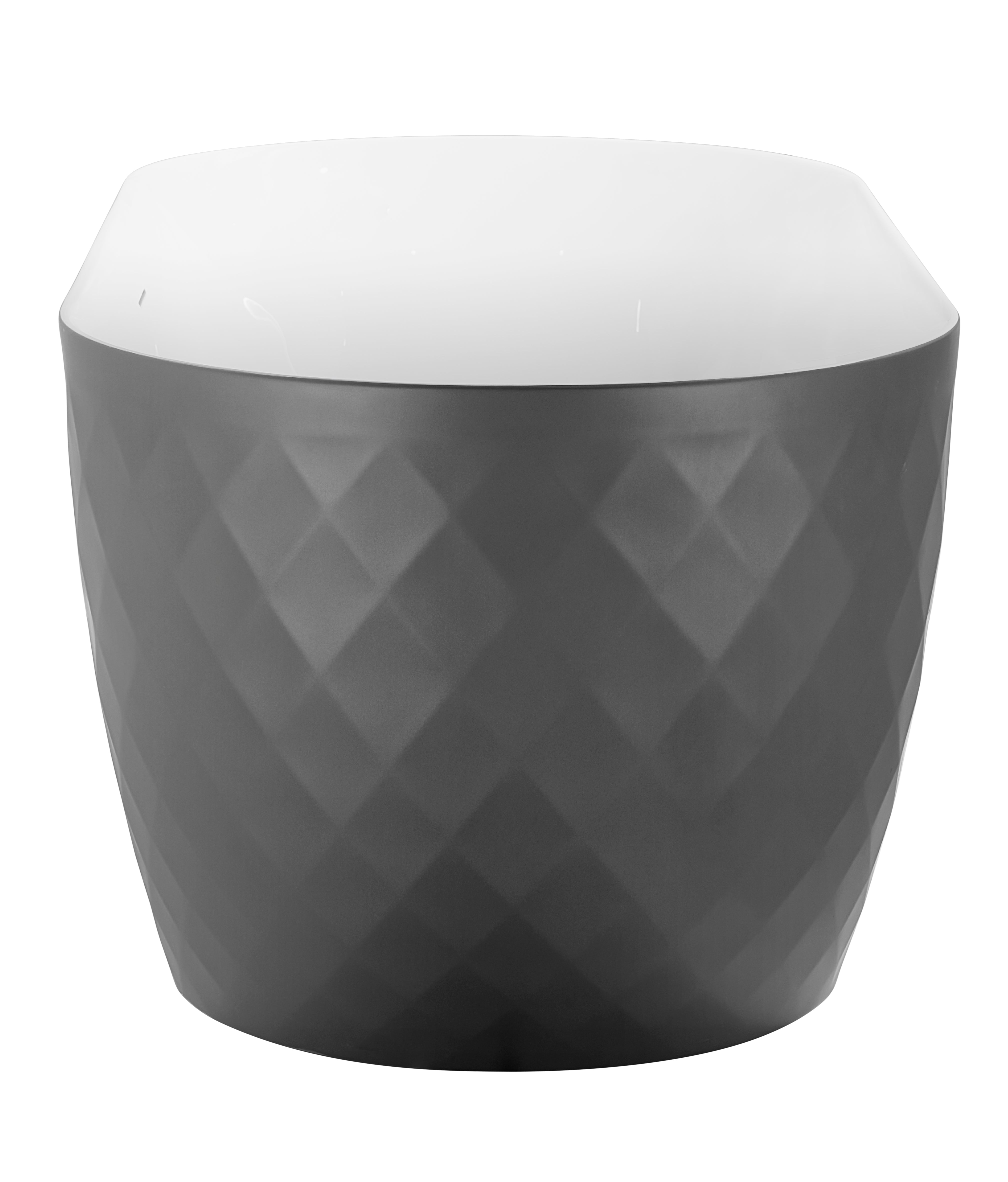 59 in. Acrylic Freestanding Soaking Bathtub in Grey