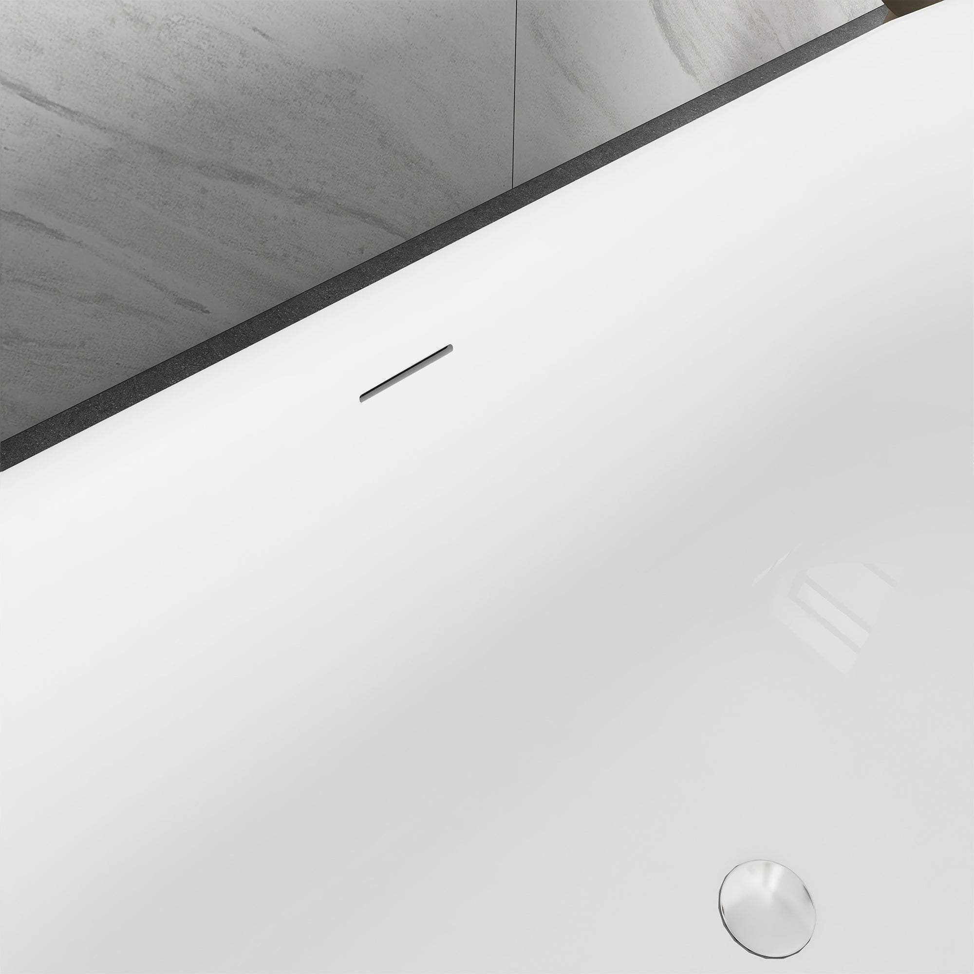 59 in. Acrylic Freestanding Soaking Bathtub in Grey