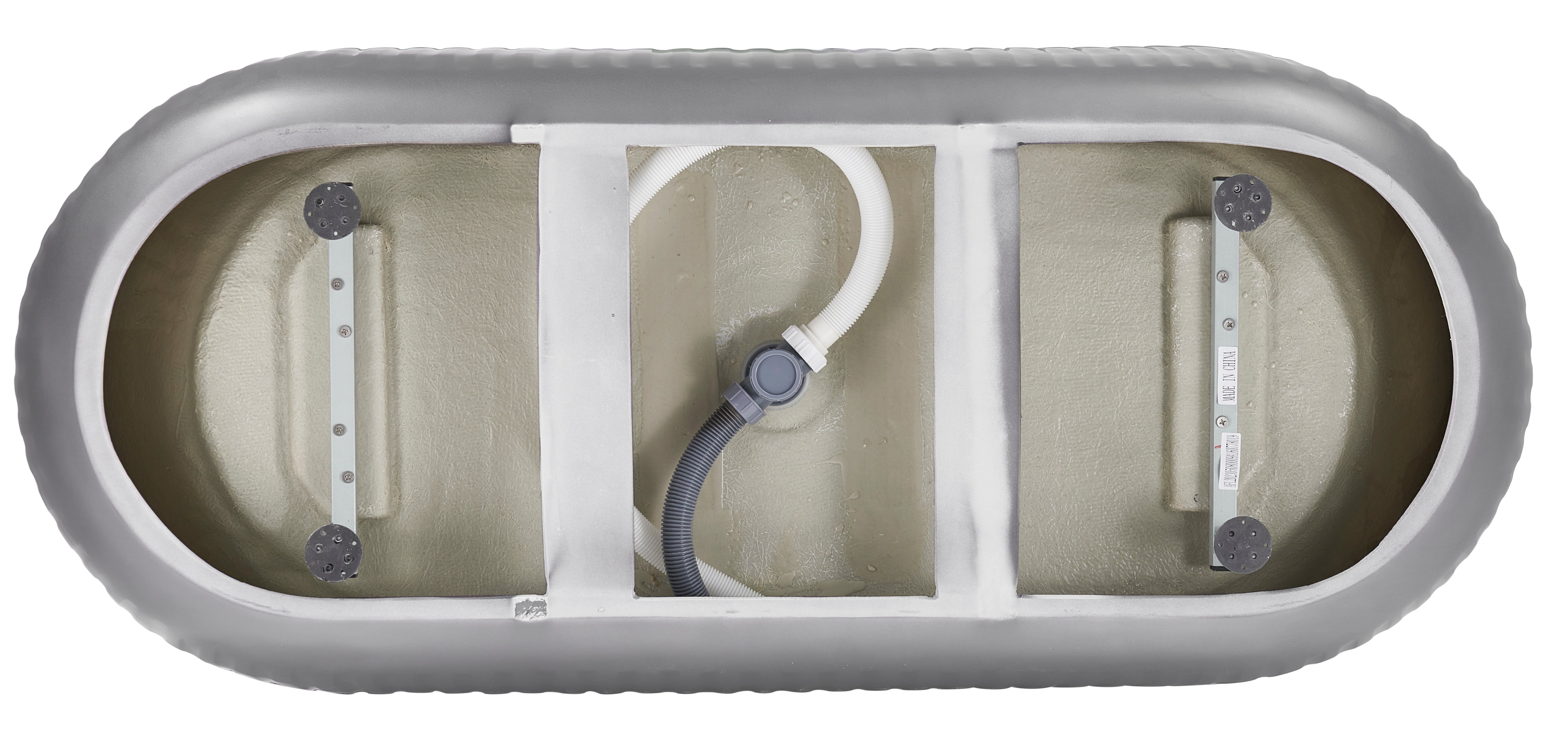 59 in. Acrylic Freestanding Soaking Bathtub in Grey