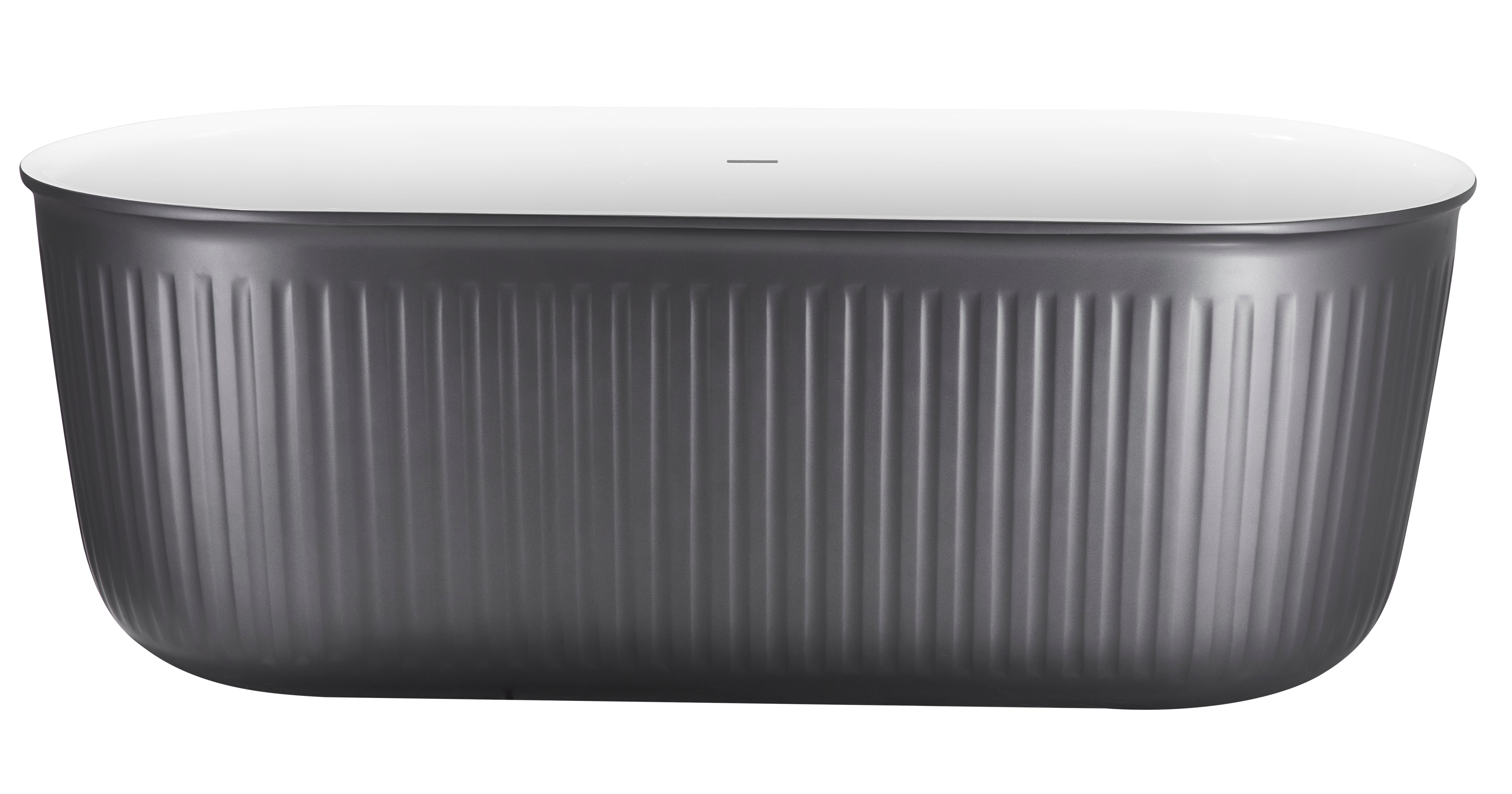 59 in. Acrylic Freestanding Soaking Bathtub in Grey