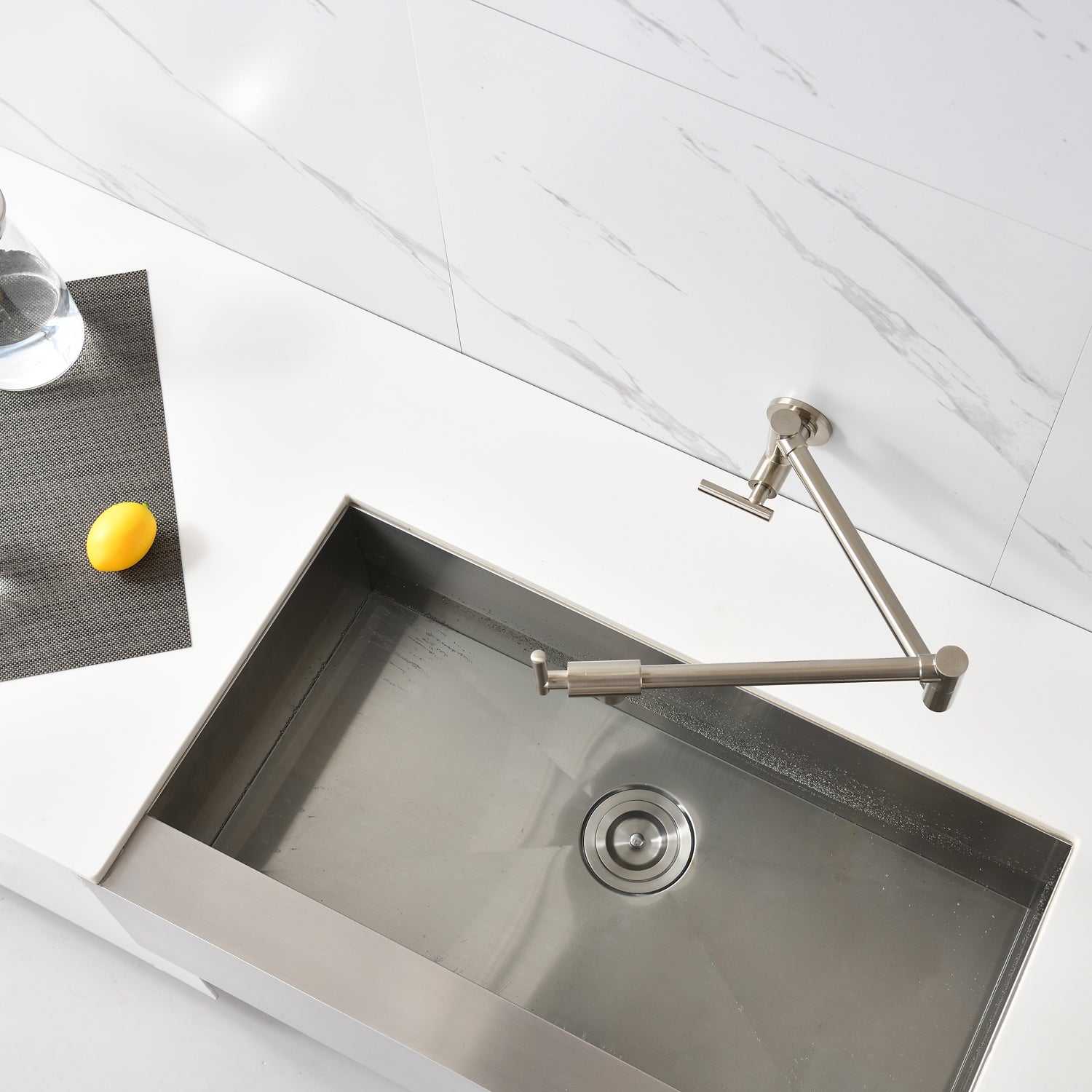 23 Inch Pot Filler Wall Mounted Brass Kitchen Faucet