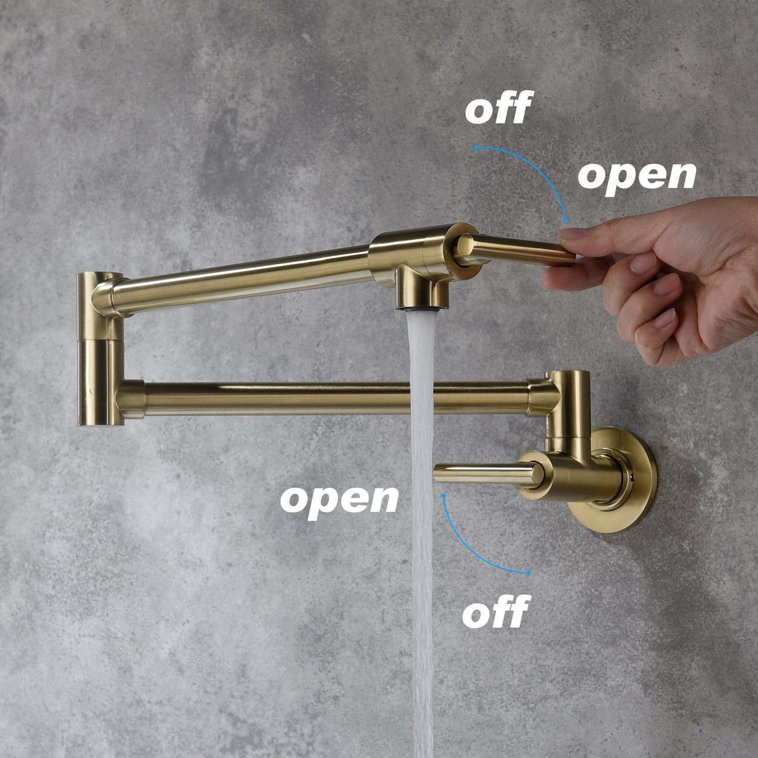 23 Inch Pot Filler Wall Mounted Brass Kitchen Faucet
