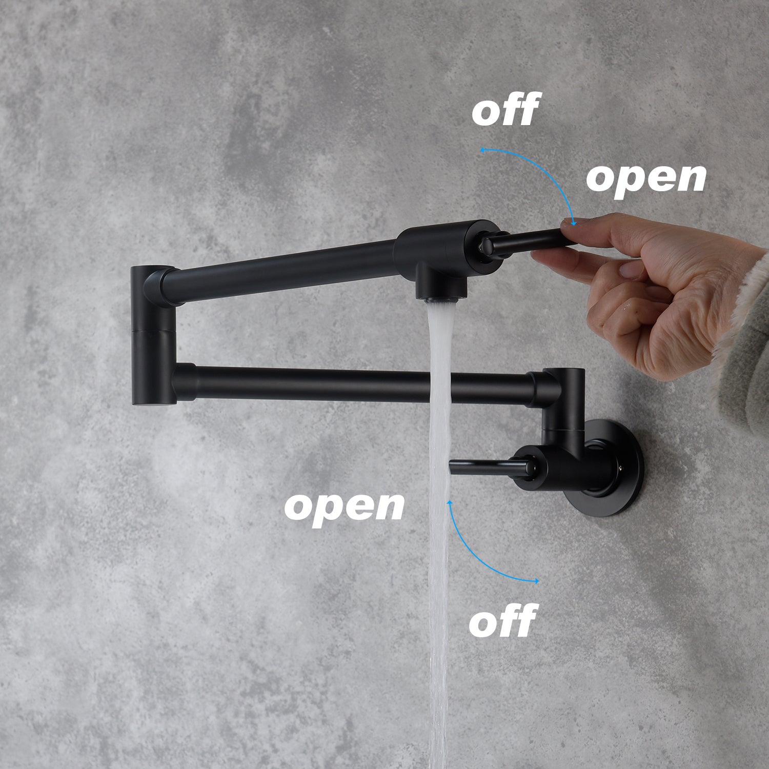 23 Inch Pot Filler Wall Mounted Brass Kitchen Faucet