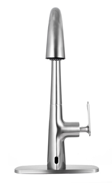 Single Handle Deck Mount Pull Down Brass Kitchen Faucet with Deckplate