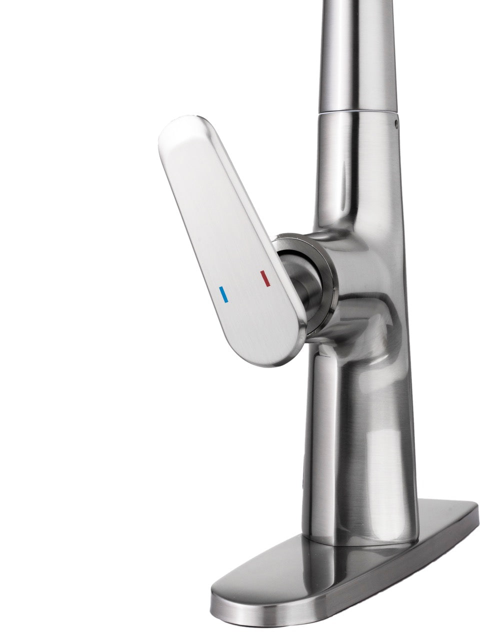 Single Handle Deck Mount Pull Down Brass Kitchen Faucet with Deckplate
