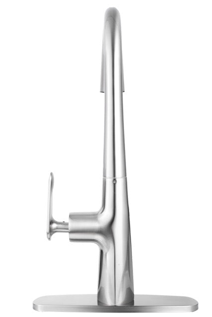 Single Handle Deck Mount Pull Down Brass Kitchen Faucet with Deckplate