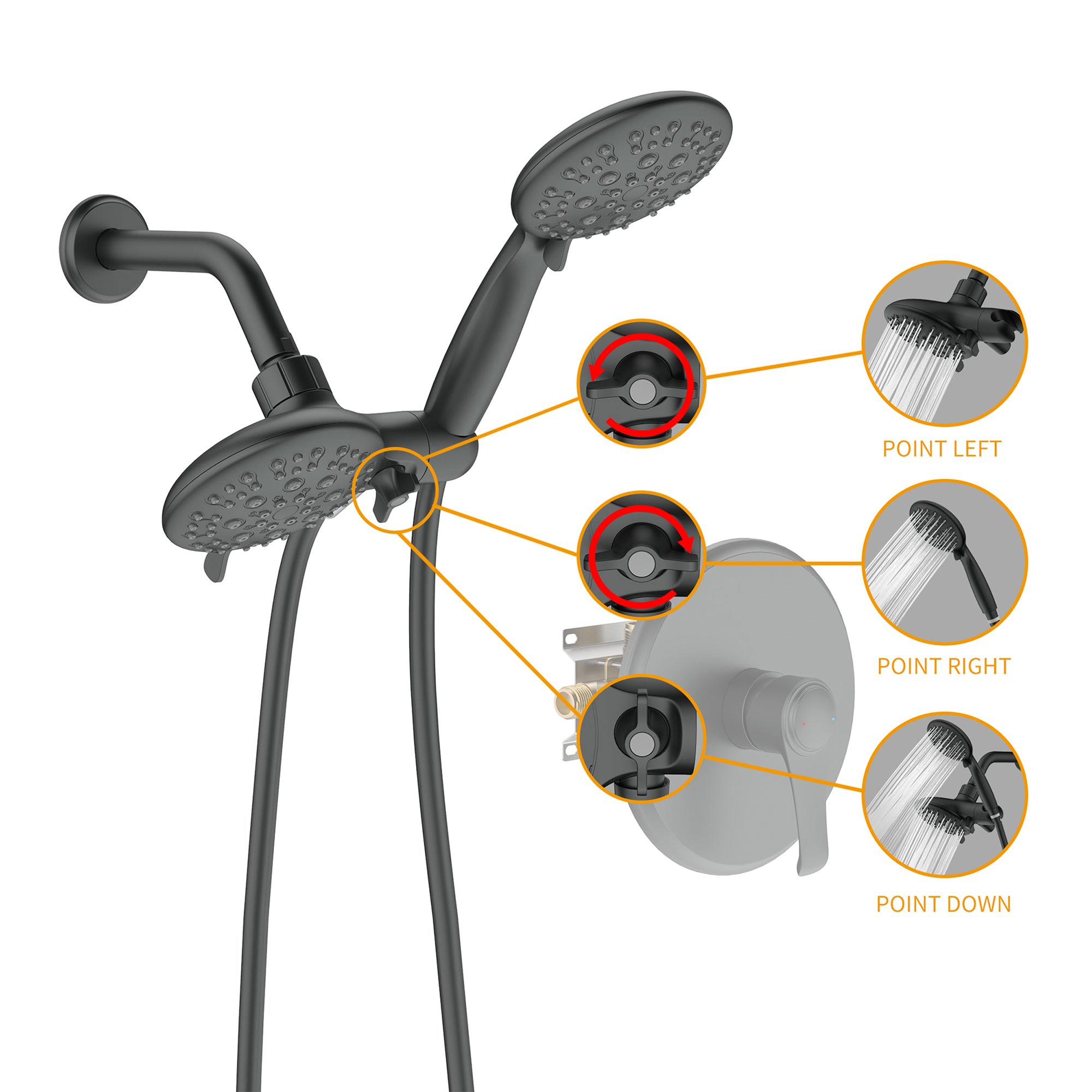 4.7 inch Wall-Mounted Round Shower System with Rough-in Valve