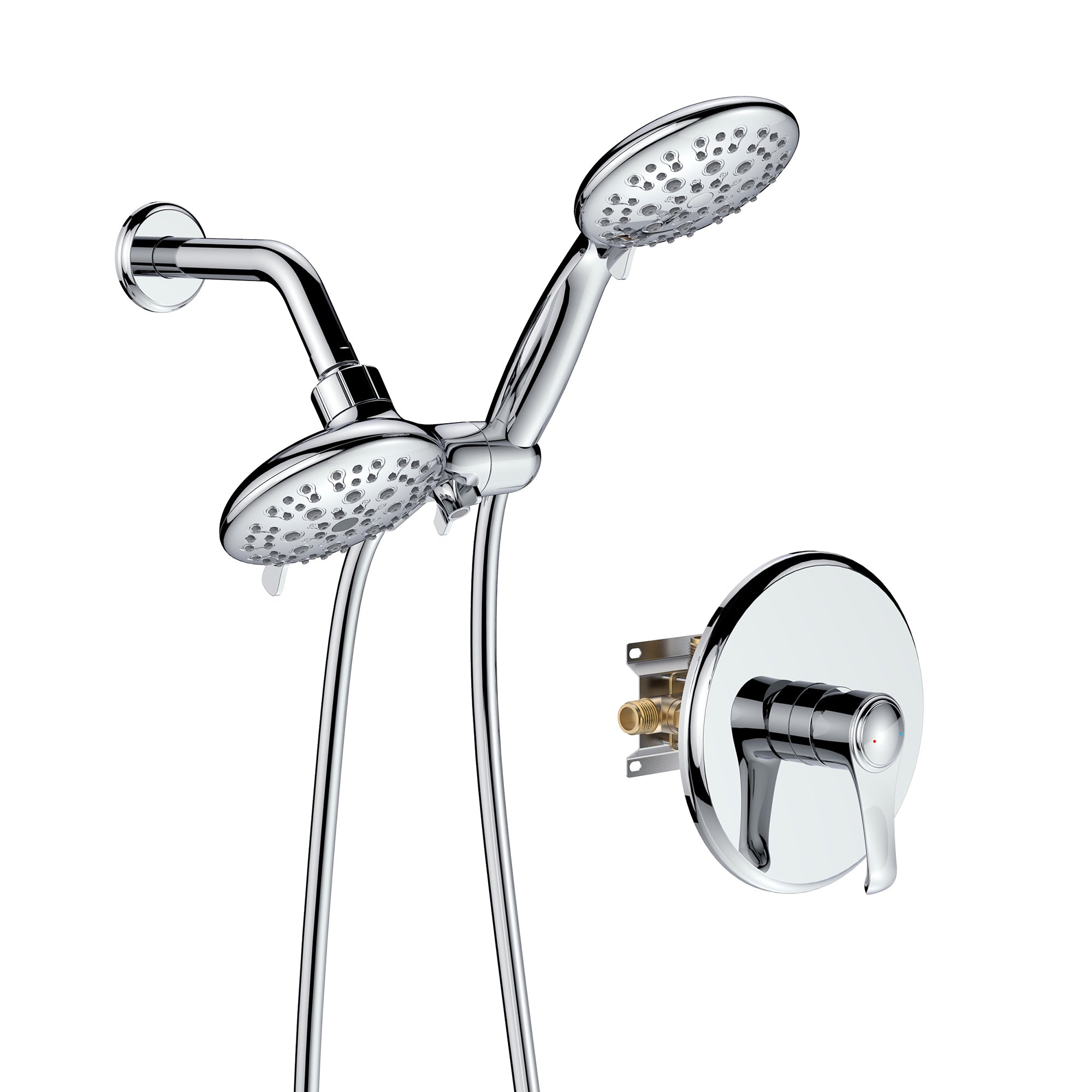 4.7 inch Wall-Mounted Round Shower System with Rough-in Valve