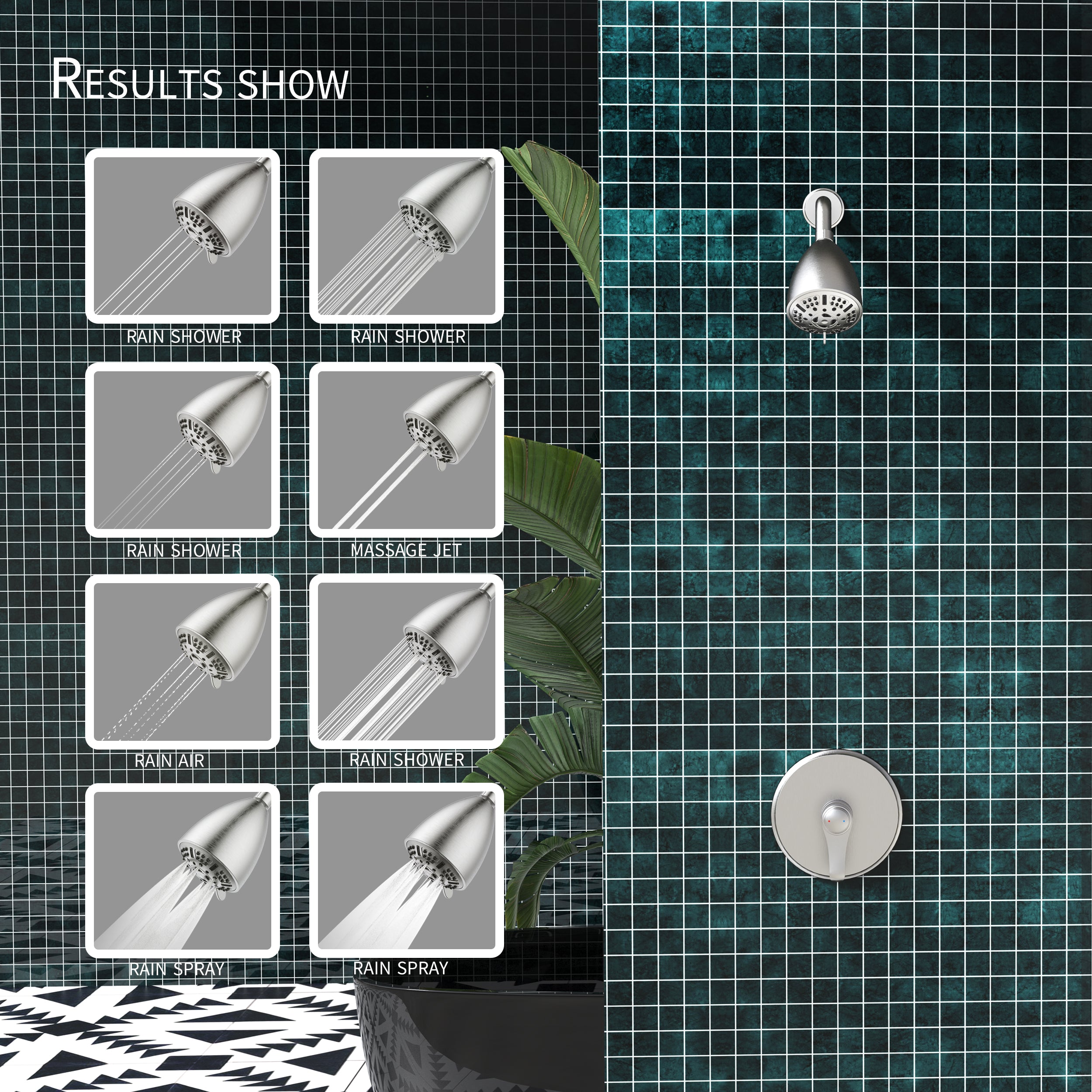 Simple Style Large Amount of water Multi Function Shower Head Shower System