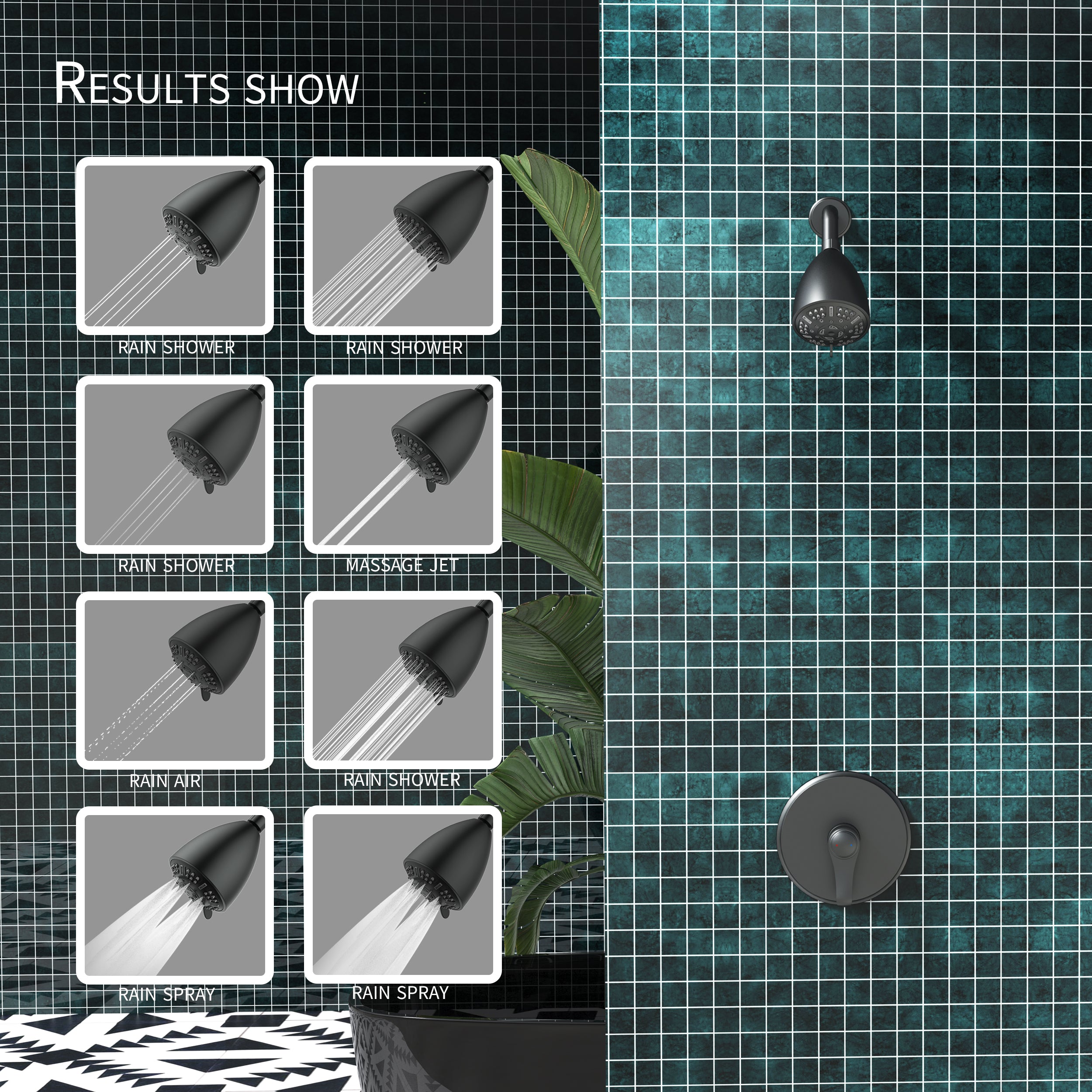 Simple Style Large Amount of water Multi Function Shower Head Shower System