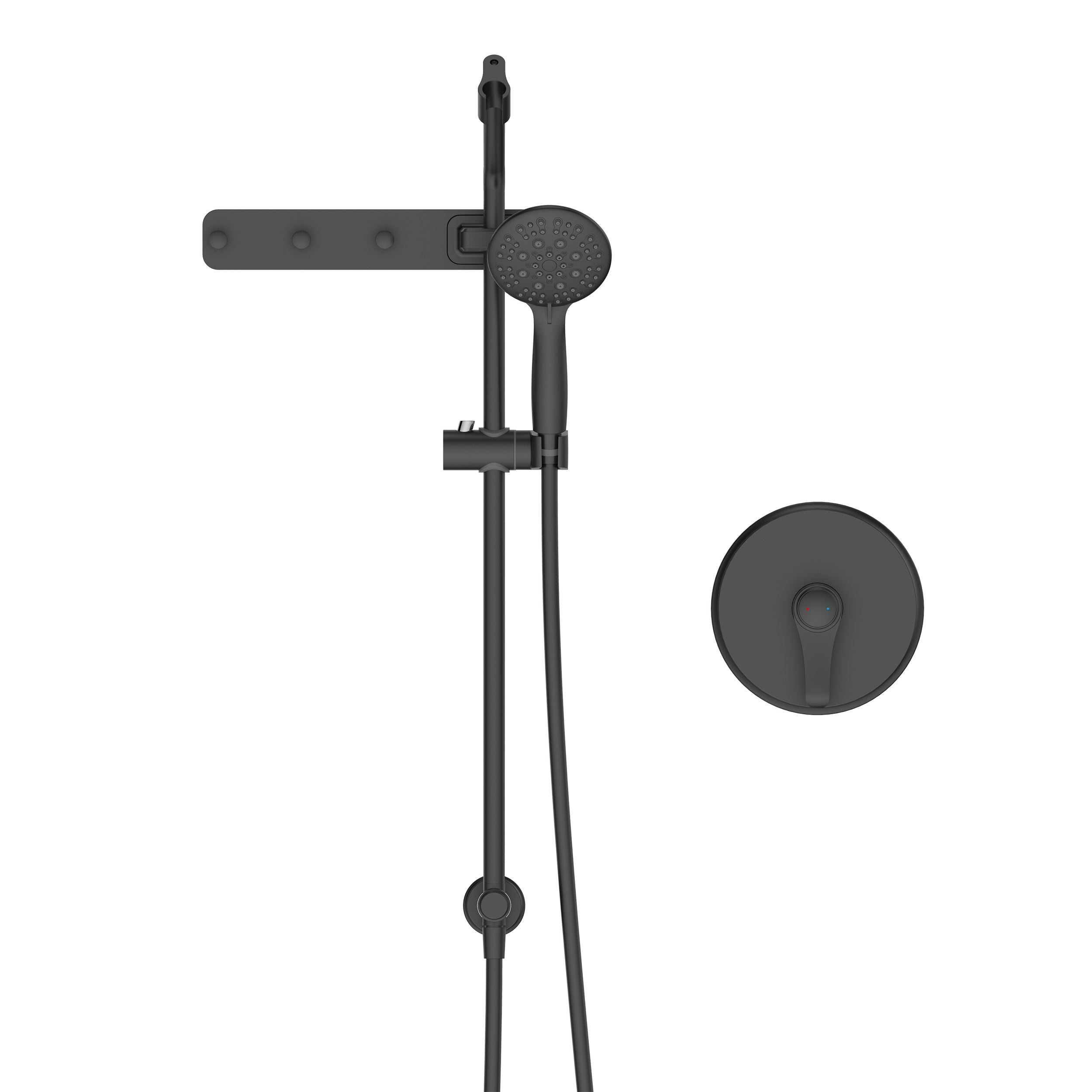 Wall-Mounted Round Shower System with Rough-in Valve,6-Function Hand Shower