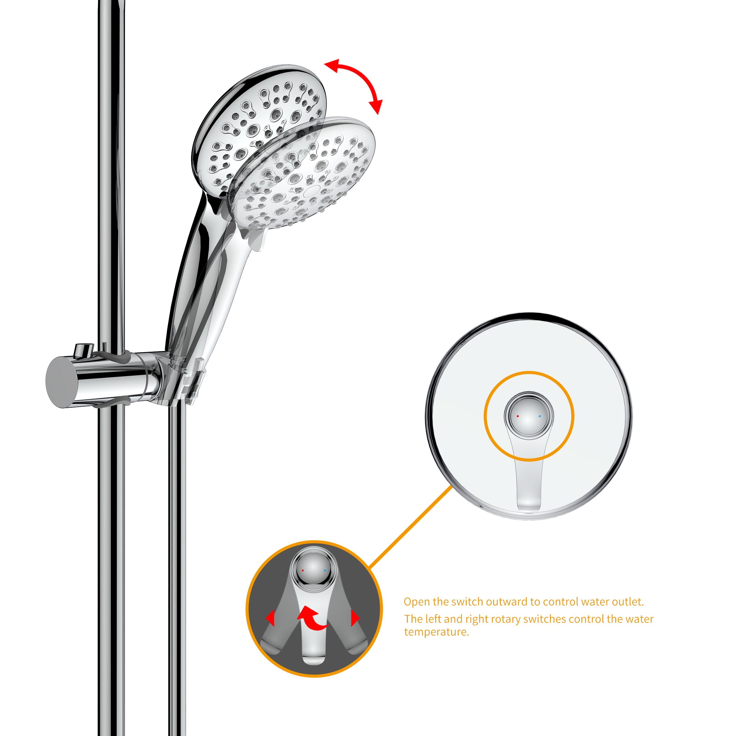 4 inch Wall-Mounted Shower System with Rough-in Valve with Rain Showerhead