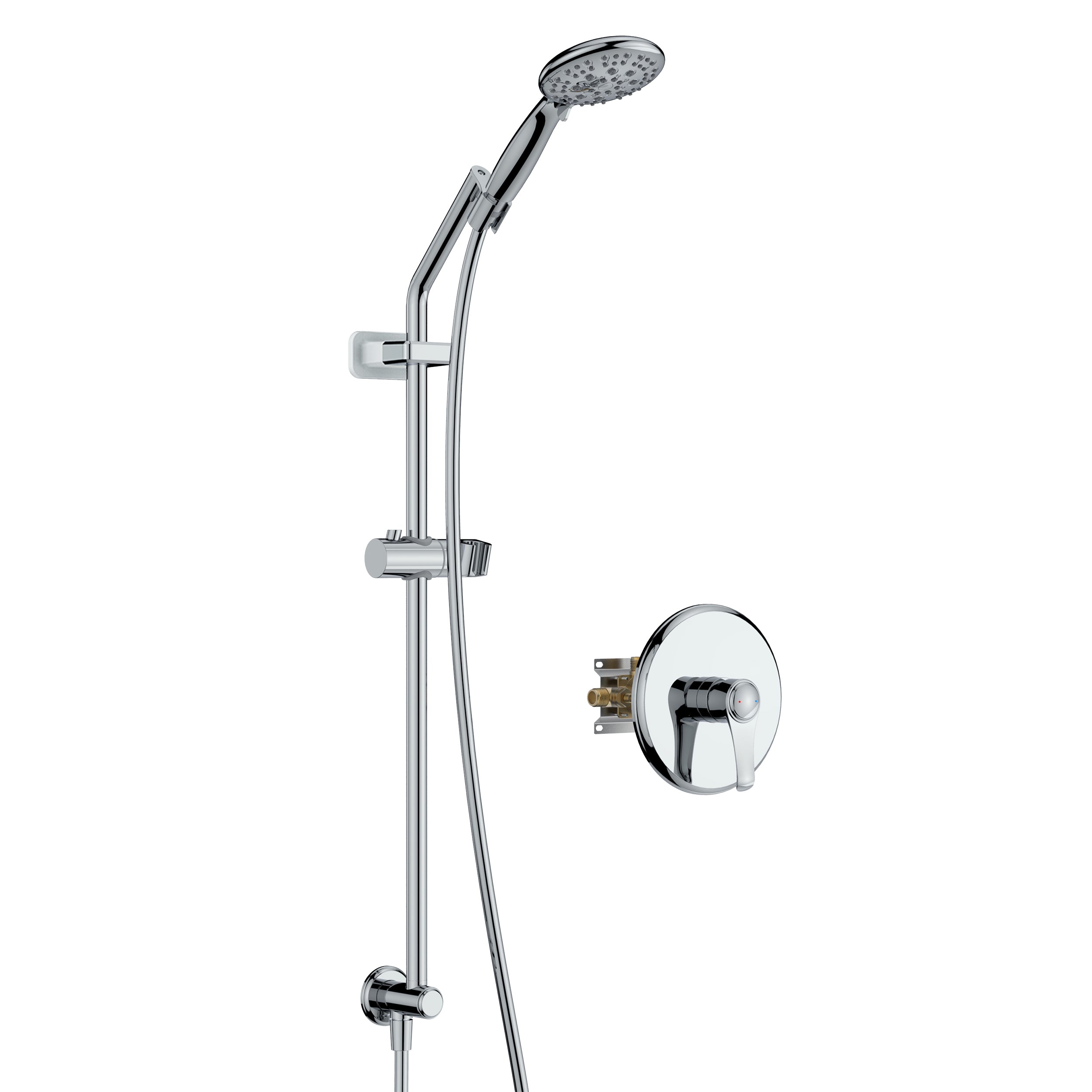 4 inch Wall-Mounted Shower System with Rough-in Valve with Rain Showerhead