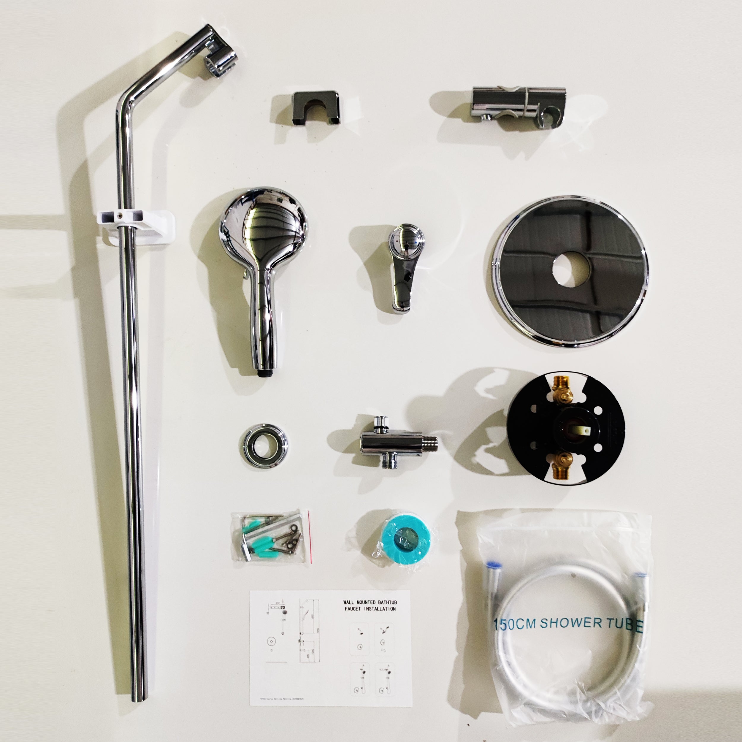 4 inch Wall-Mounted Shower System with Rough-in Valve with Rain Showerhead