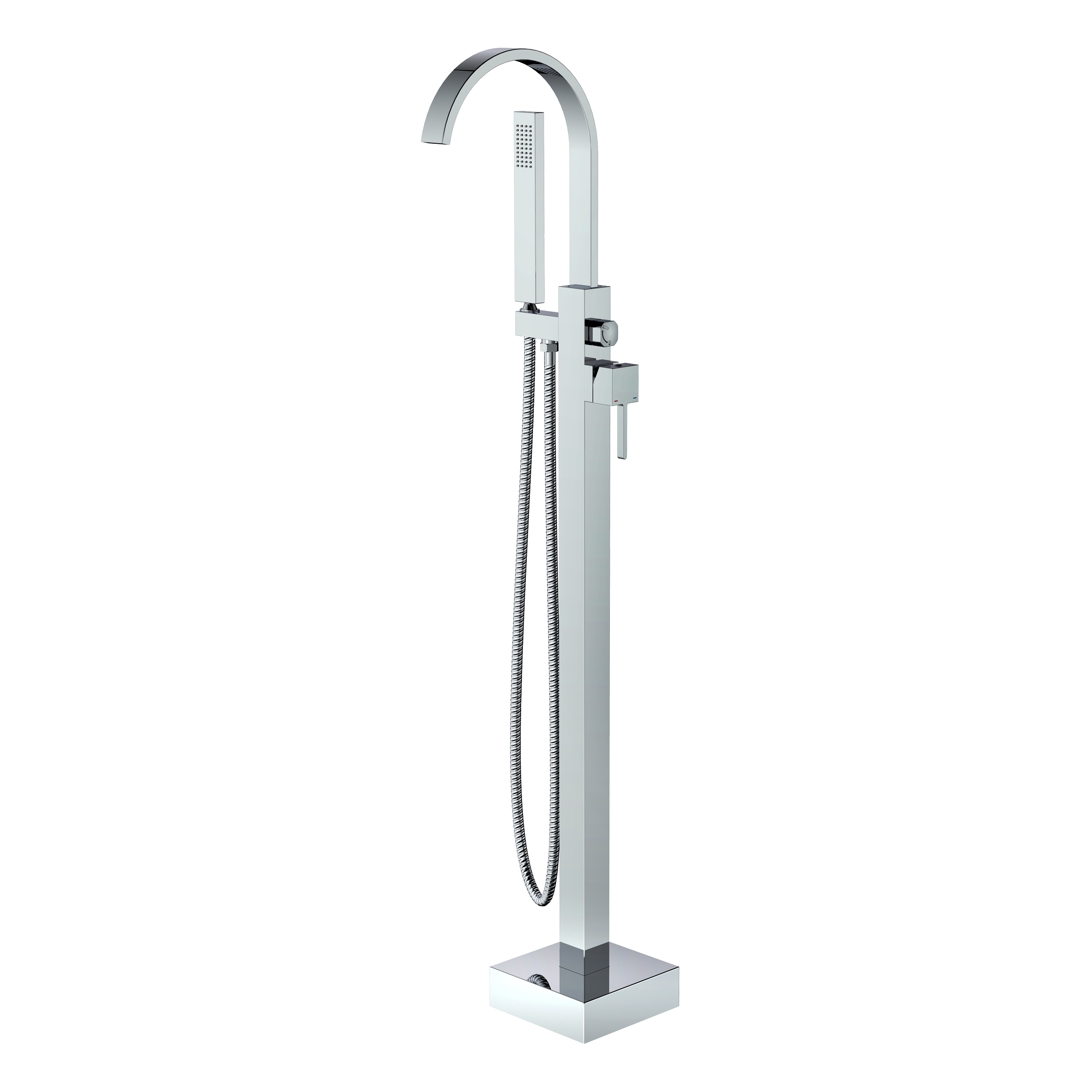 Single Handle Floor Mounted Freestanding Tub Faucet with  Handheld Shower