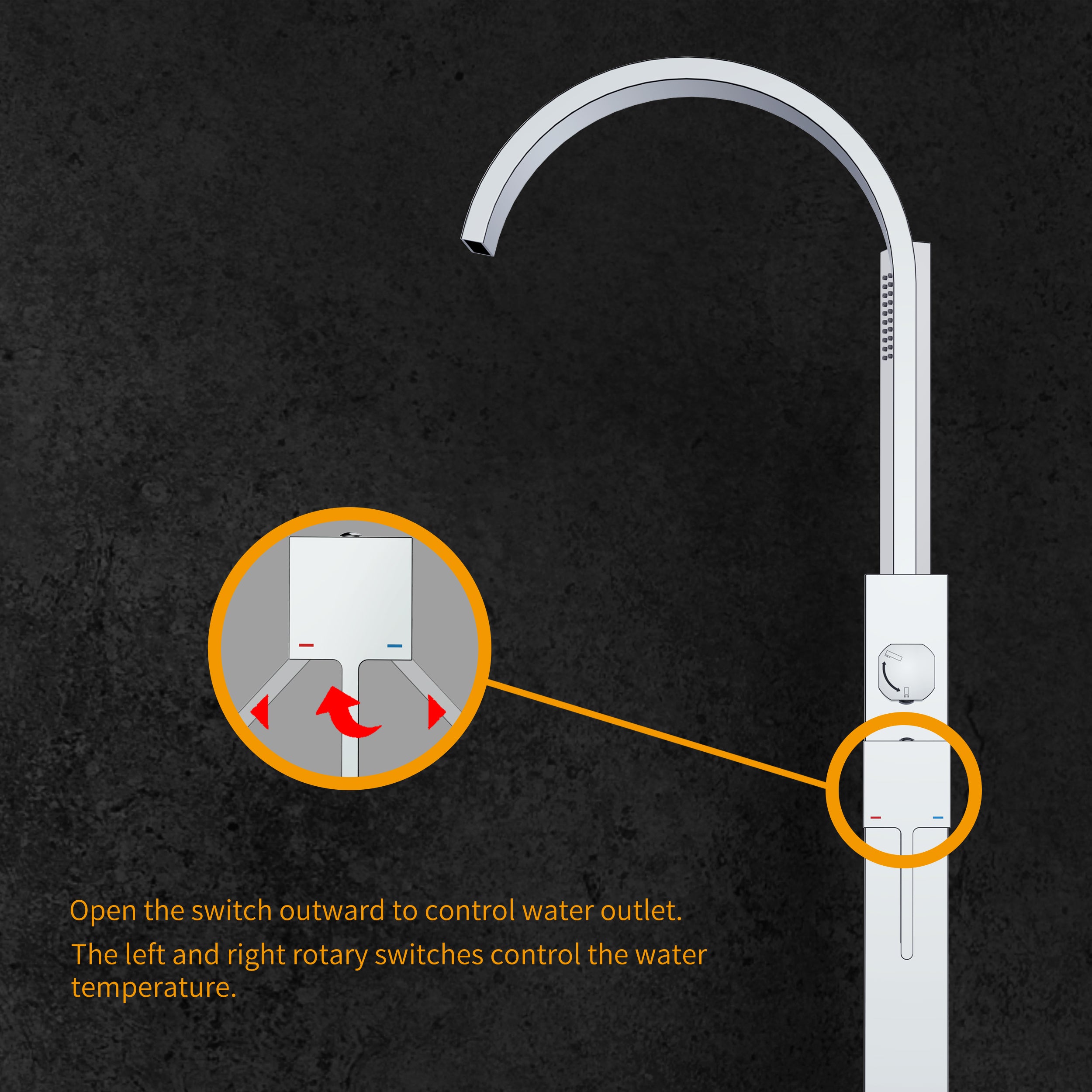 Single Handle Floor Mounted Freestanding Tub Faucet with  Handheld Shower