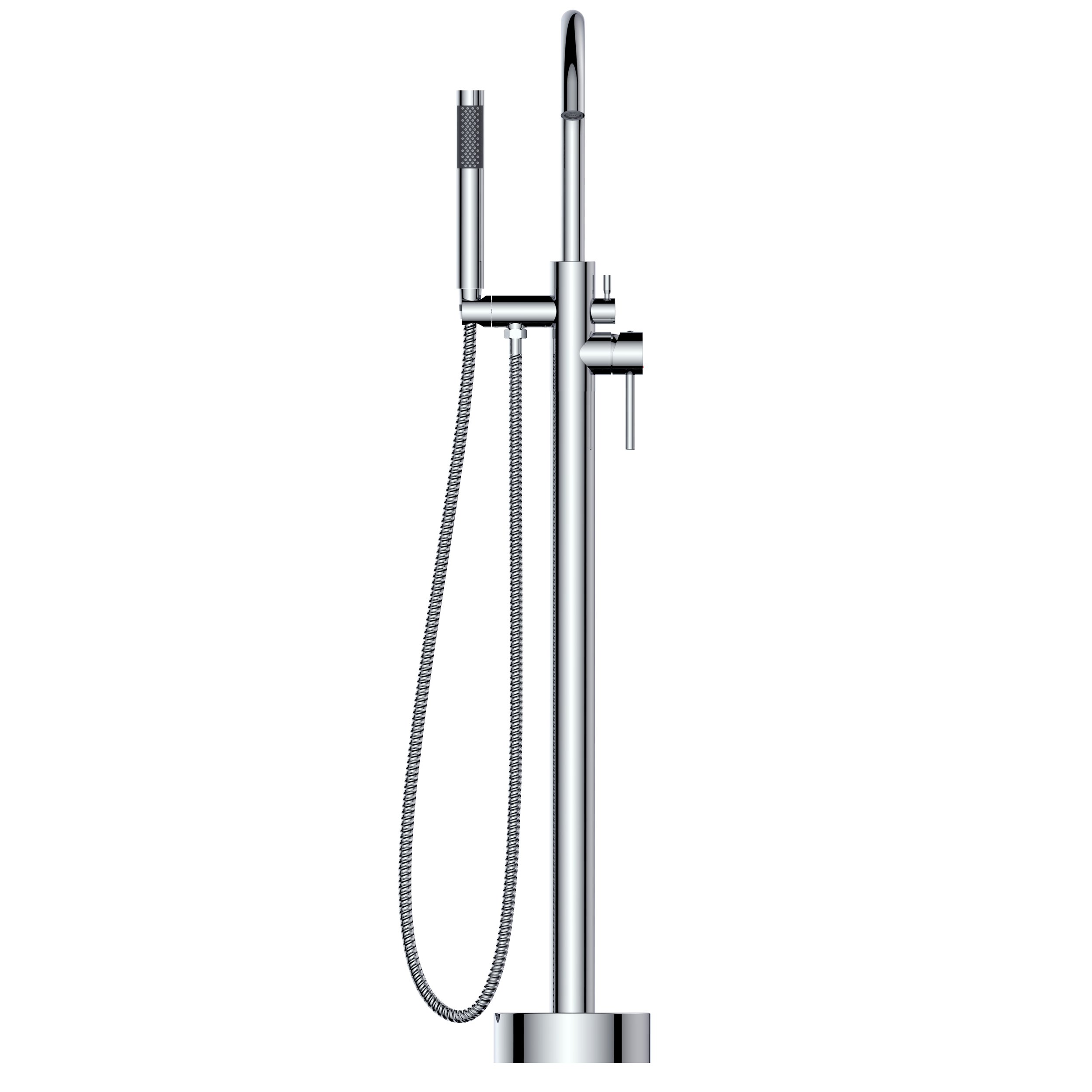 Single Handle Floor Mounted Freestanding Tub Faucet with Handheld Shower