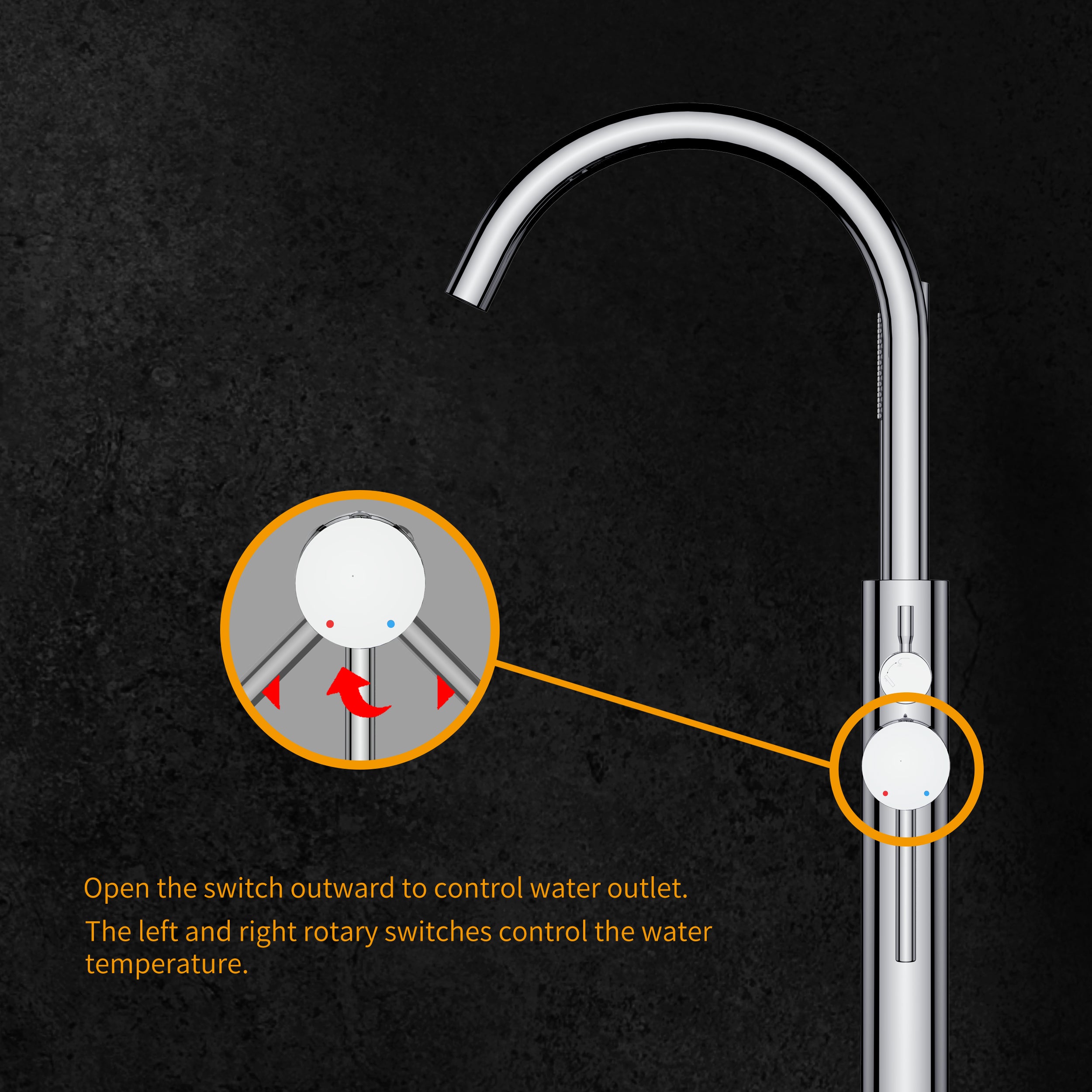 Single Handle Floor Mounted Freestanding Tub Faucet with Handheld Shower