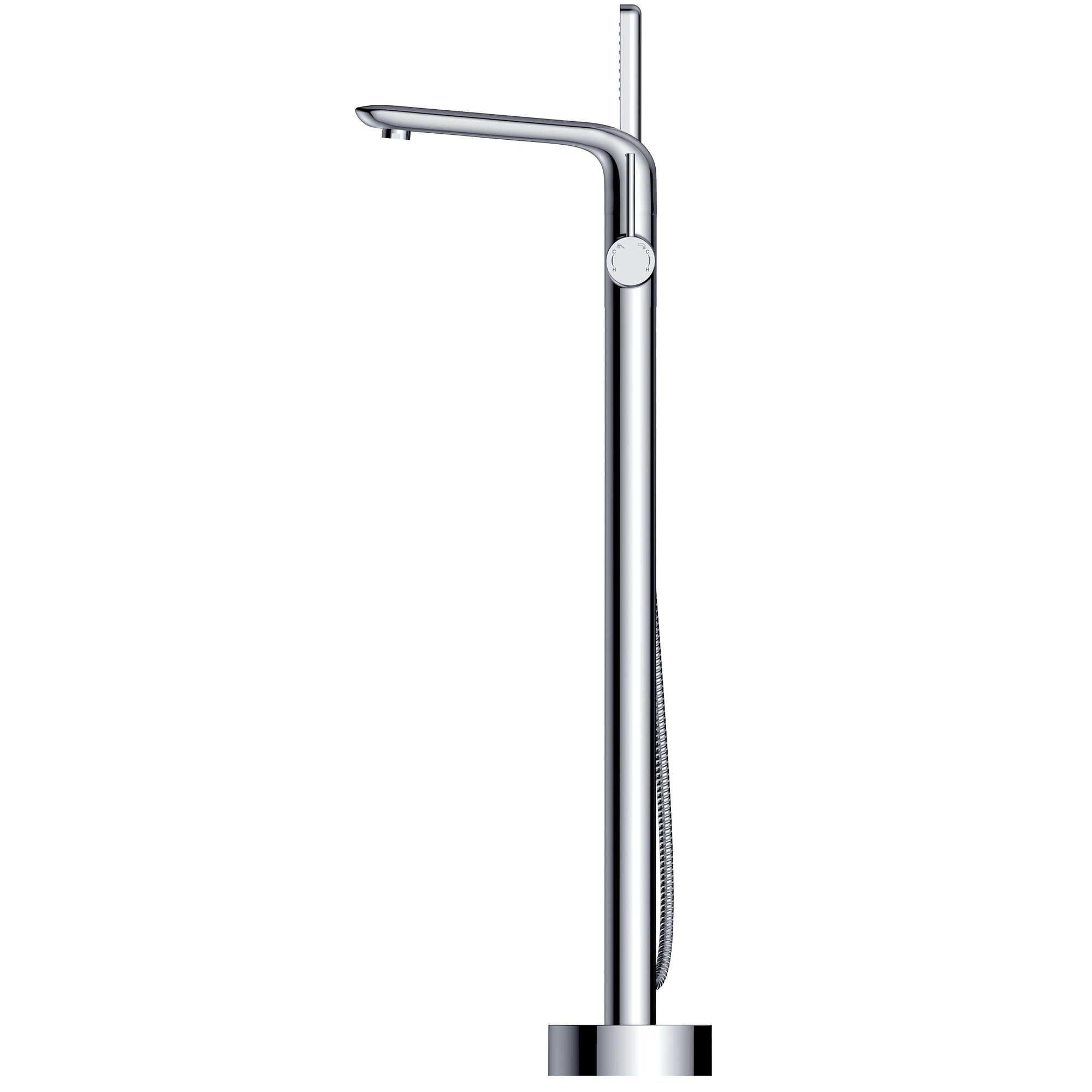 Single Handle Floor Mounted Freestanding Tub Faucet with Handheld Shower