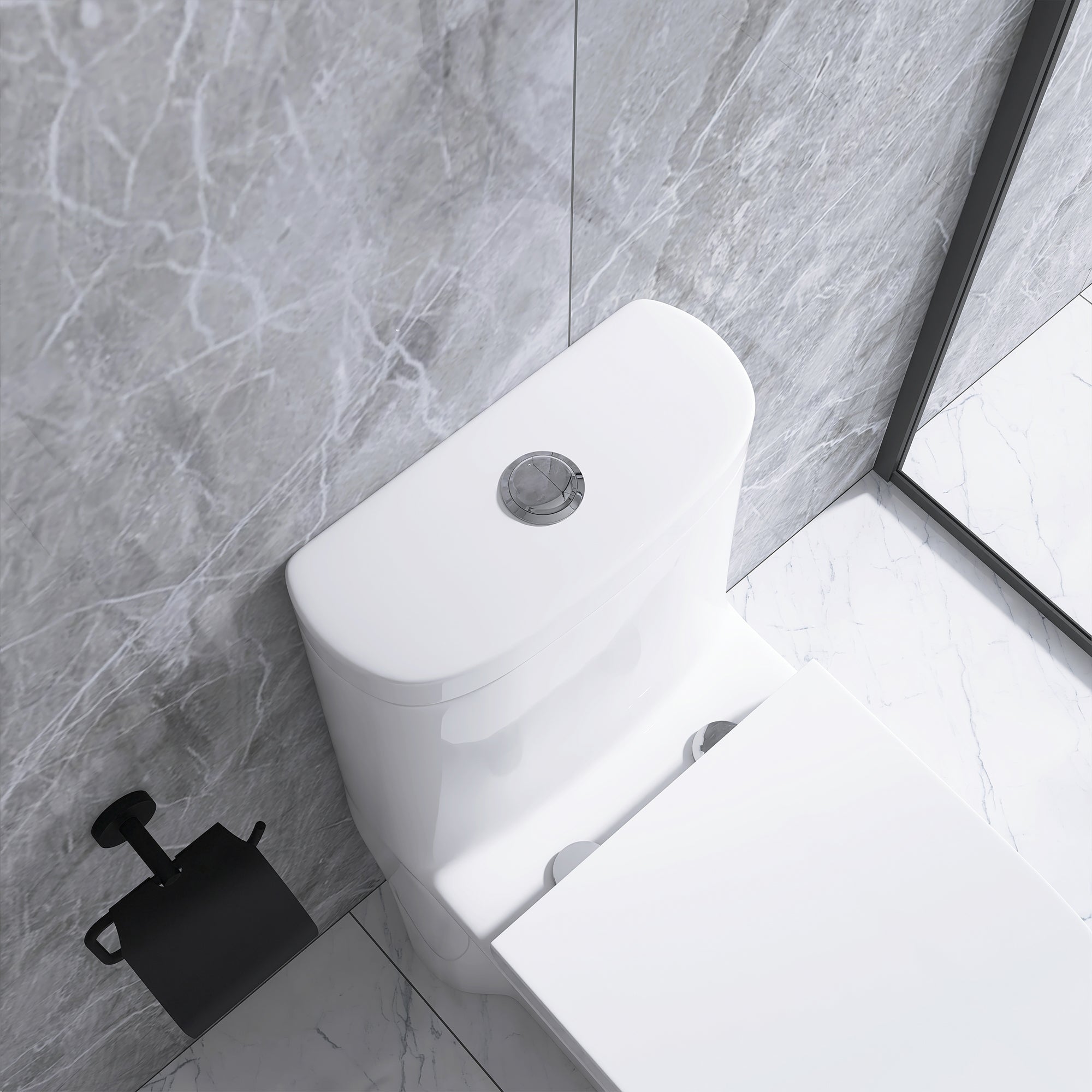 27 in. L x 14 in. W One-Piece 1.27 GPF Siphon Jet Dual Flushing Elongated Toilet in White