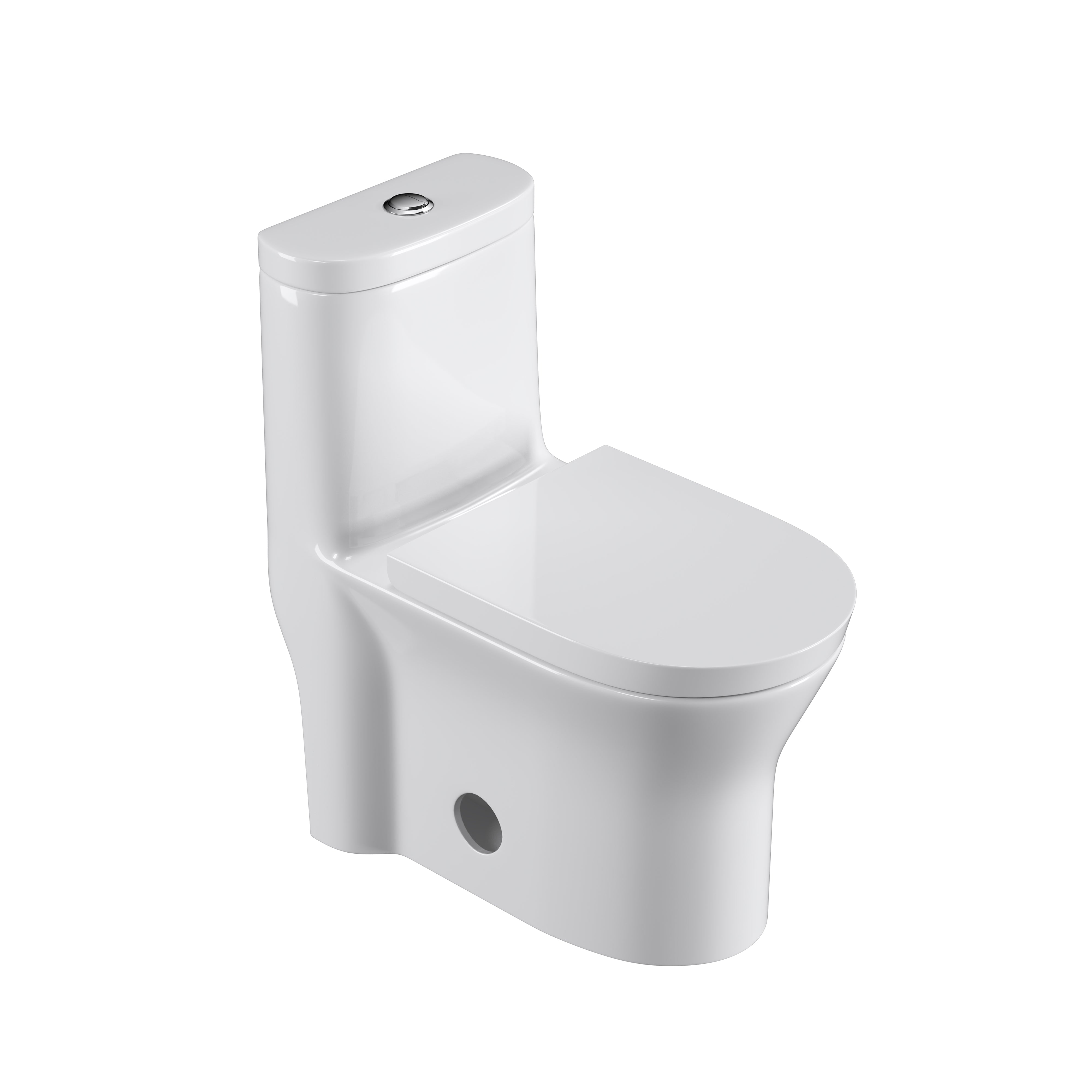 27 in. L x 14 in. W One-Piece 1.27 GPF Siphon Jet Dual Flushing Elongated Toilet in White