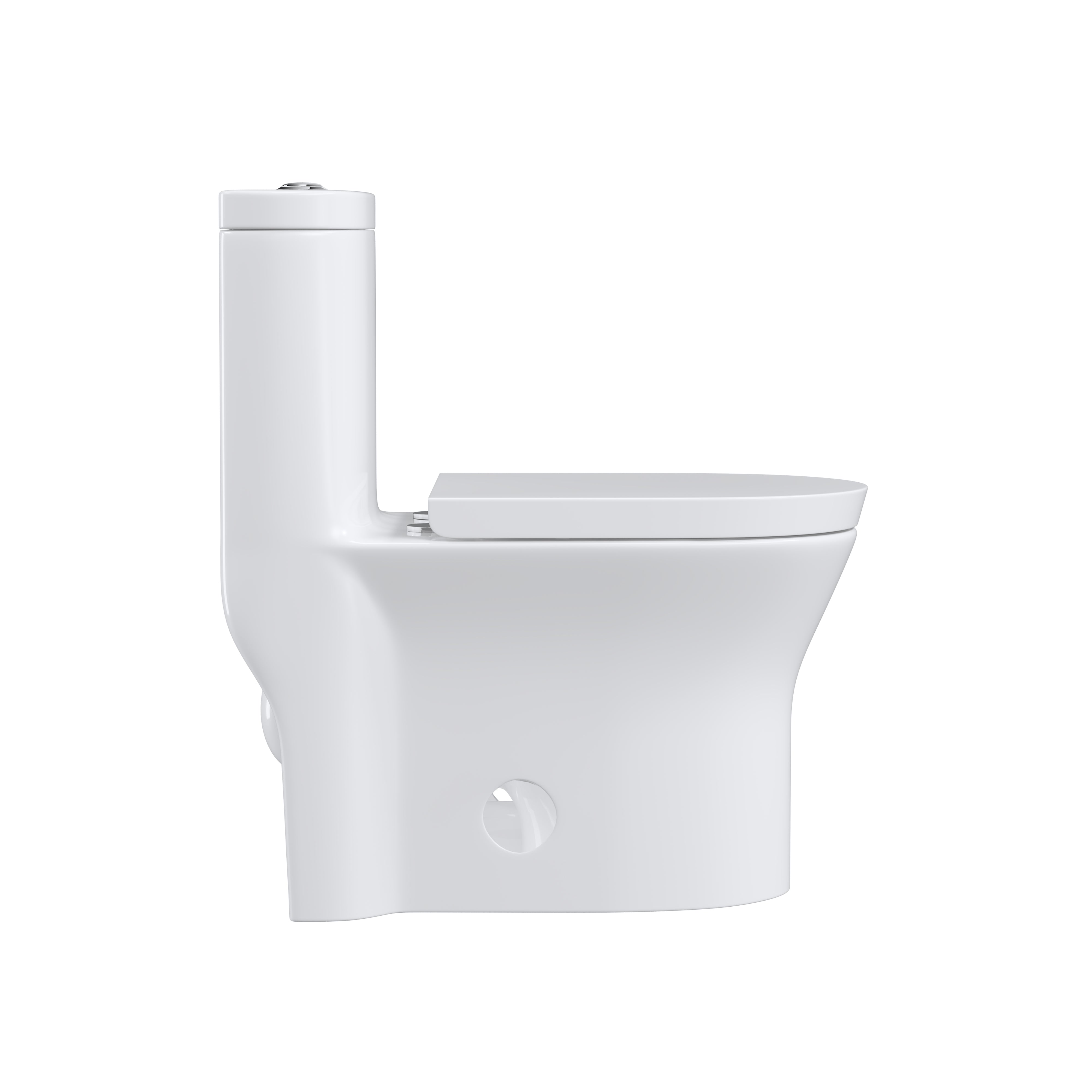 27 in. L x 14 in. W One-Piece 1.27 GPF Siphon Jet Dual Flushing Elongated Toilet in White