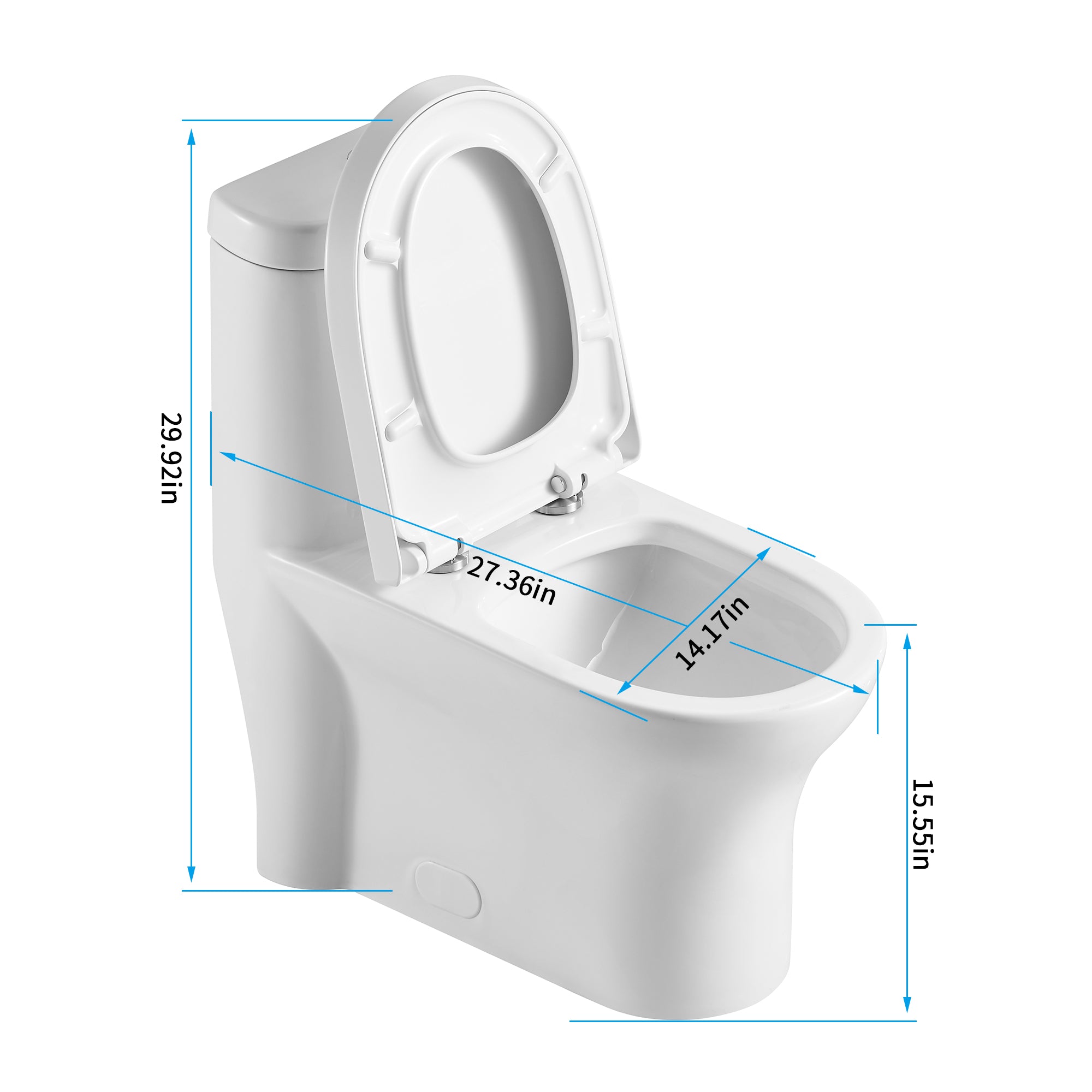 27 in. L x 14 in. W One-Piece 1.27 GPF Siphon Jet Dual Flushing Elongated Toilet in White