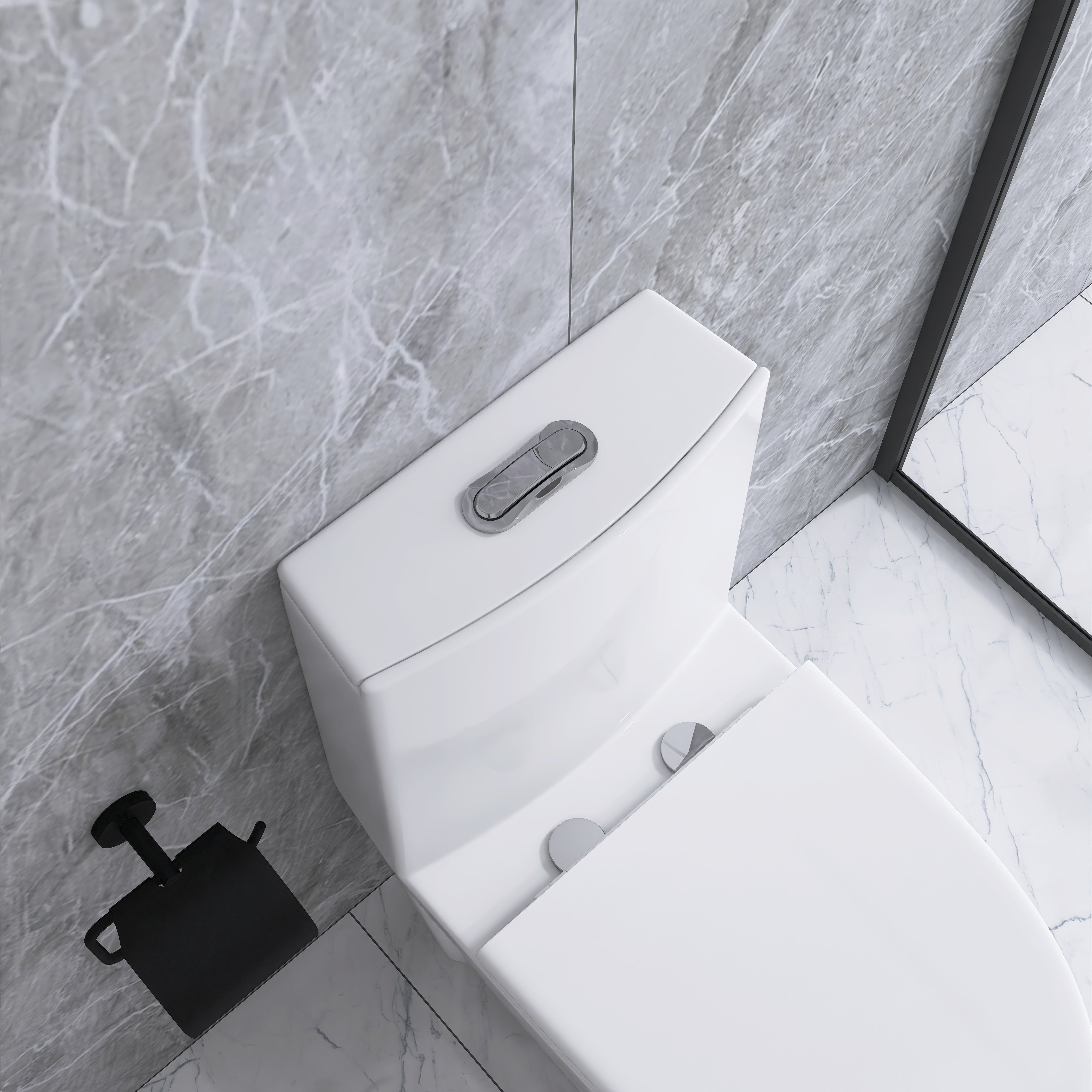 12 in. Rough-In 1-piece 1.1/1.6 GPF Dual Flush Elongated Toilet in White Seat Included