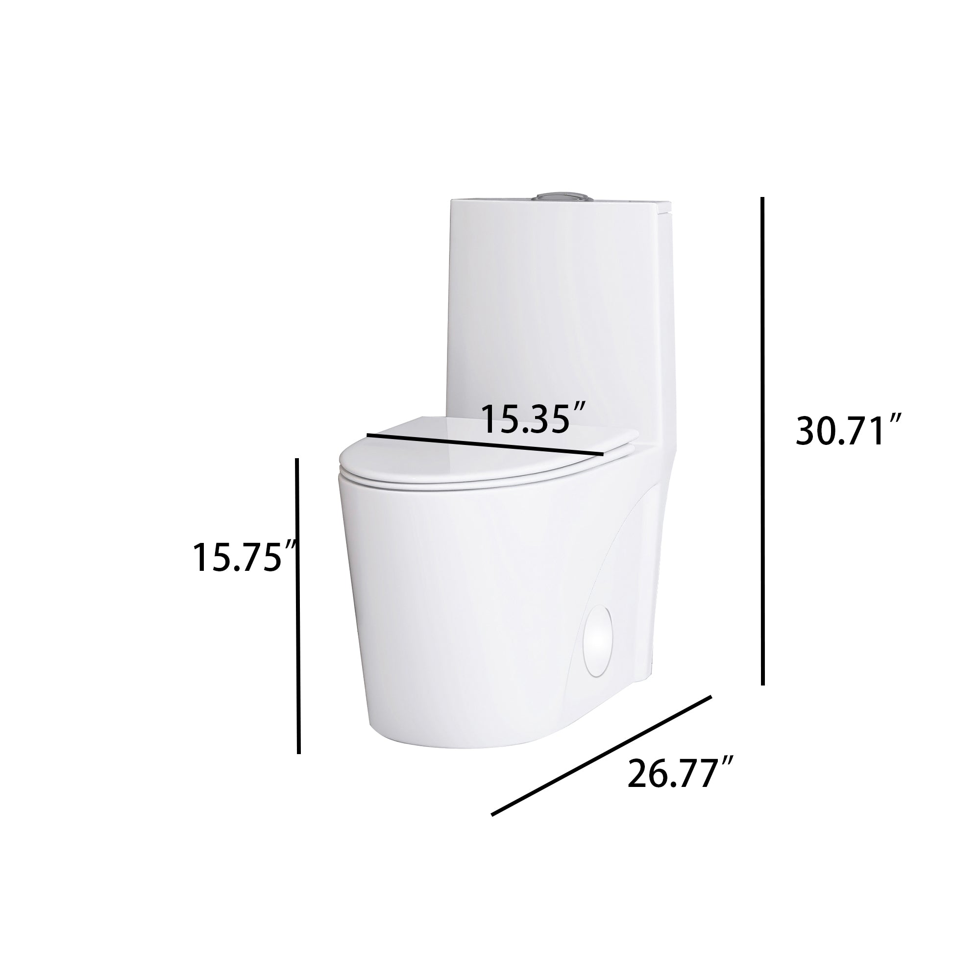 12 in. Rough-In 1-piece 1.1/1.6 GPF Dual Flush Elongated Toilet in White Seat Included